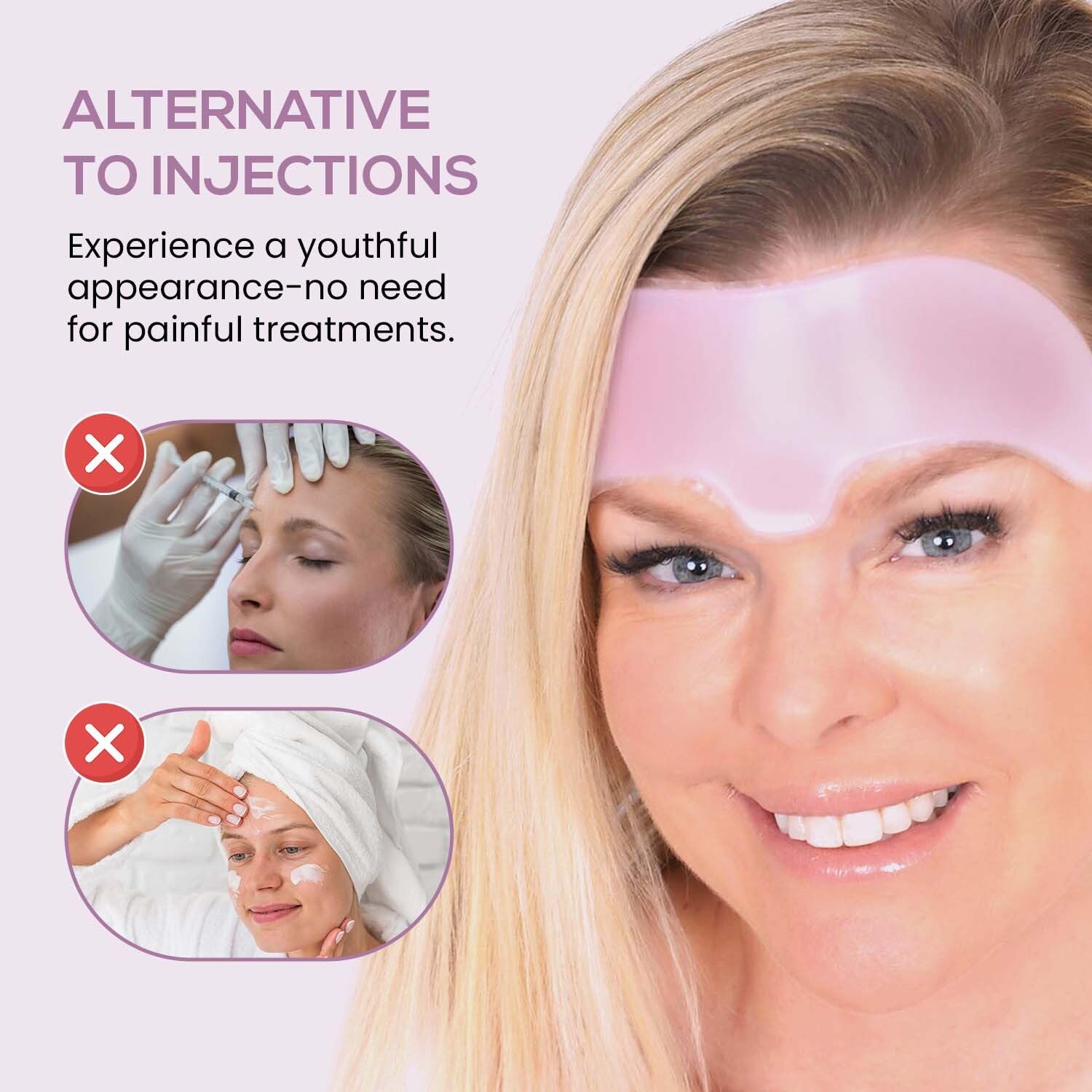 Kami Pure Anti-Wrinkle Forehead Pad - Reusable Silicone Gel Patch for Wrinkle Reduction, Anti-Aging & Skin Hydration | Collagen Boosting Treatment as Botox Alternative | Single Pack | Perfect for Nighttime Skincare & Post-Treatment Recovery