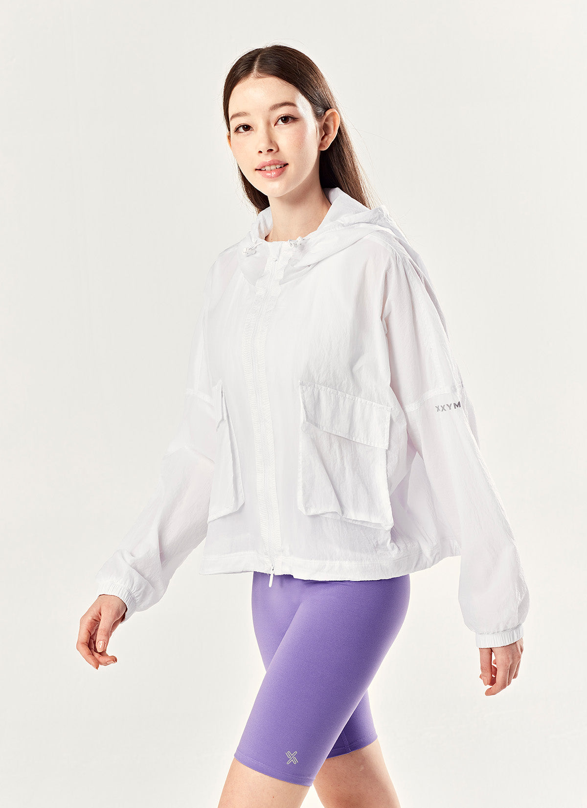 Stylish 2-Way Crop Hood Windbreaker Jacket for Women - Perfect for Running, Hiking & Outdoor Activities