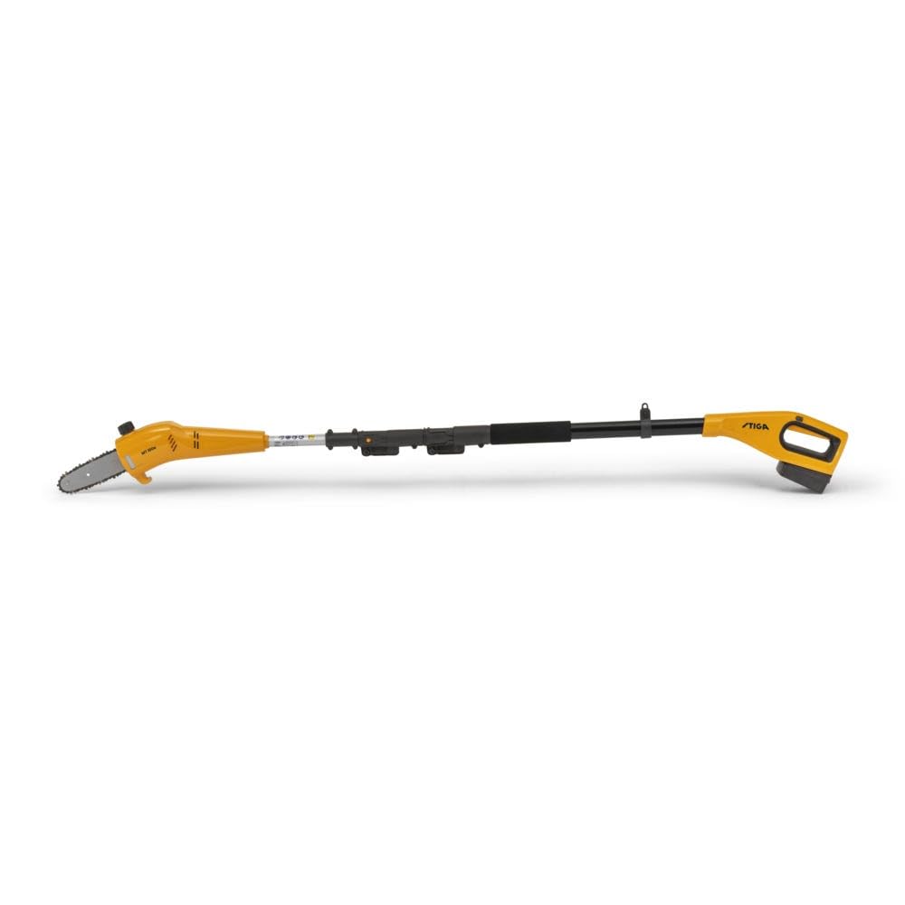 STIGA MT 100e Cordless Telescopic Hedge Trimmer & Tree Pruner Kit with Battery & Charger - Yellow/Gray/Black - Professional Gardening Tool for High Branches & Tall Hedges - Perfect for Landscaping, Yard Maintenance & Garden Care