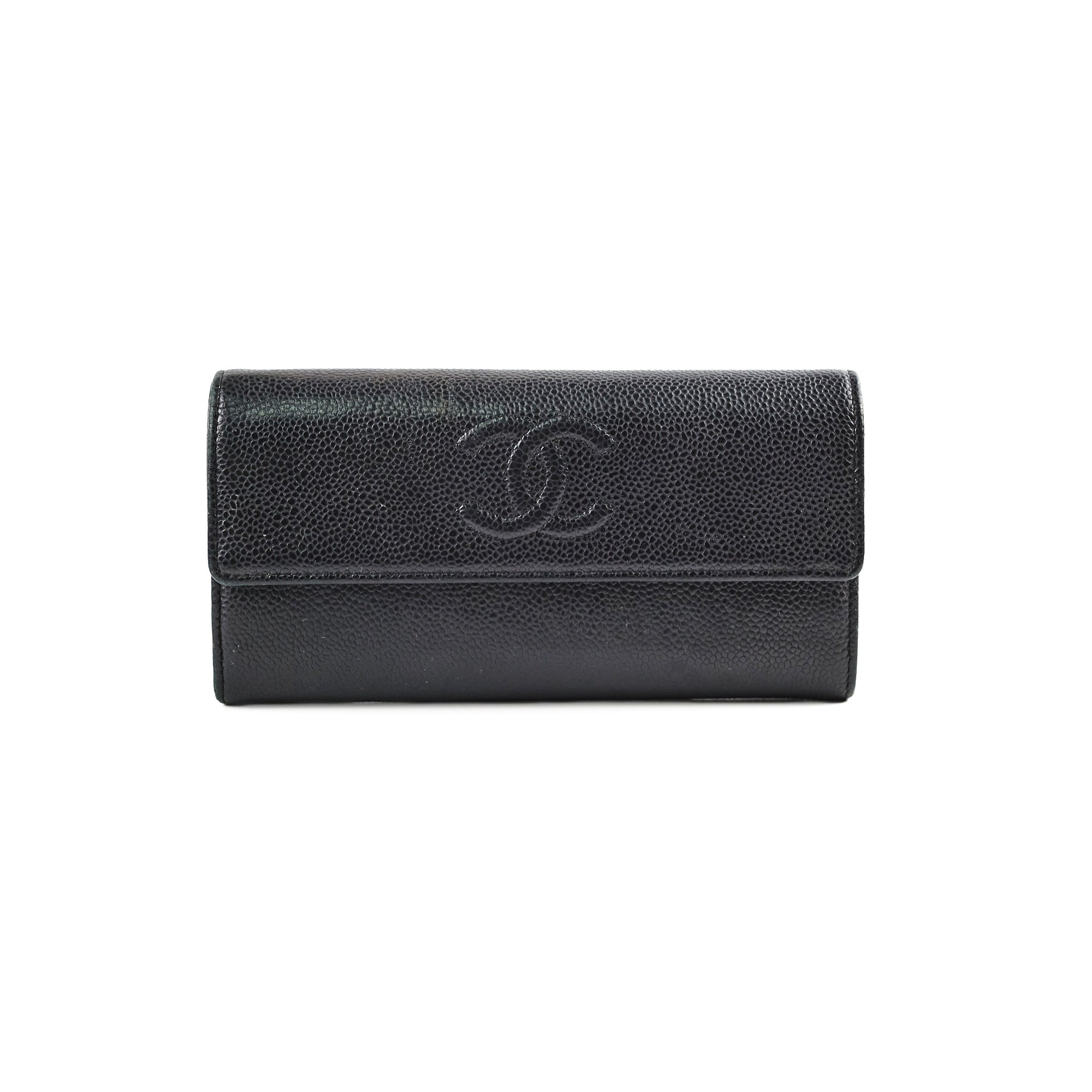 Chanel 18 Series Black Long Wallet for Women | Luxury Leather Zip Around Clutch | Perfect for Everyday Use, Travel & Special Occasions