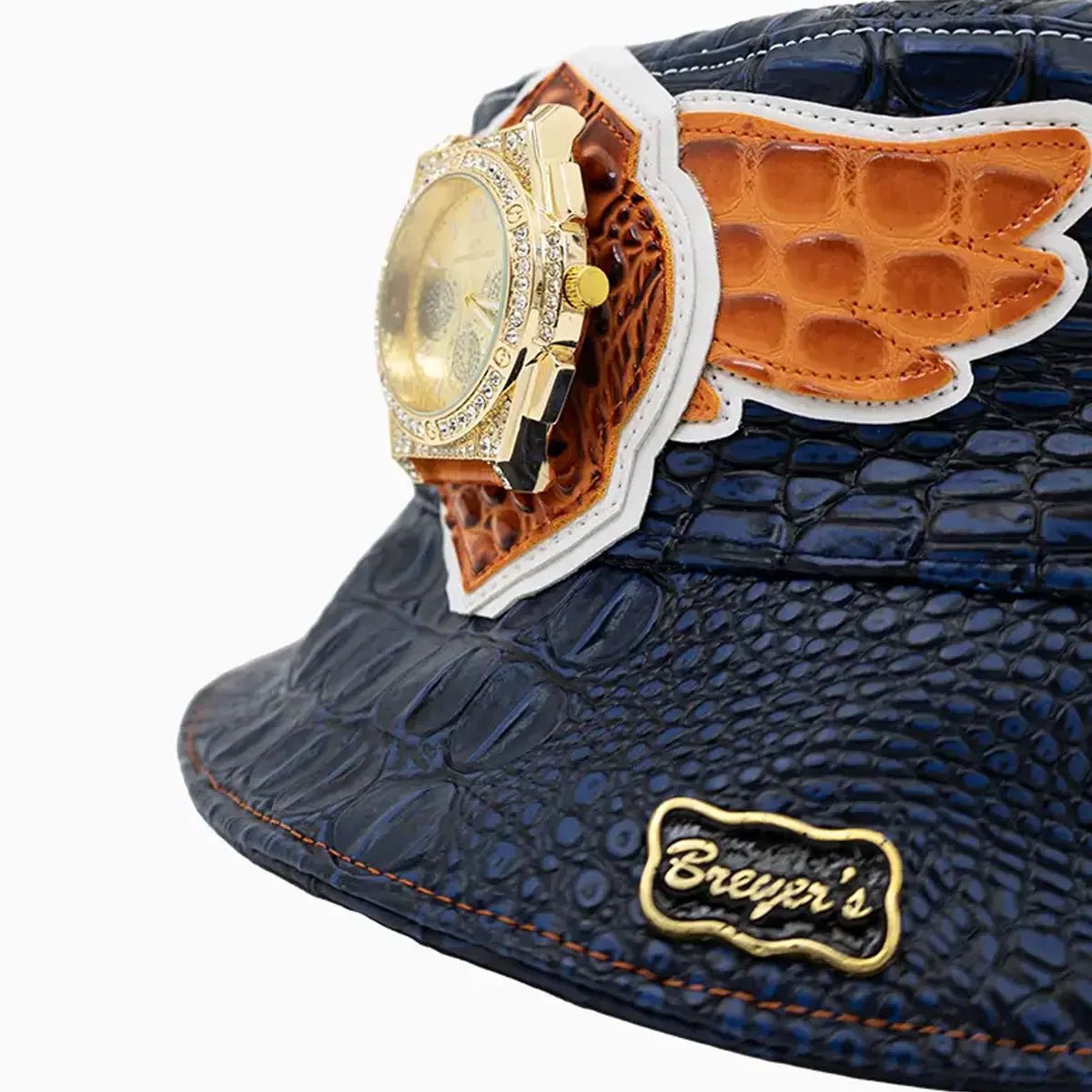 Breyer's Buck 50 Bucket Leather Watch Hat - Genuine Leather Adjustable Unisex Sun Hat for Outdoor Activities, Fishing, Hiking & Beach