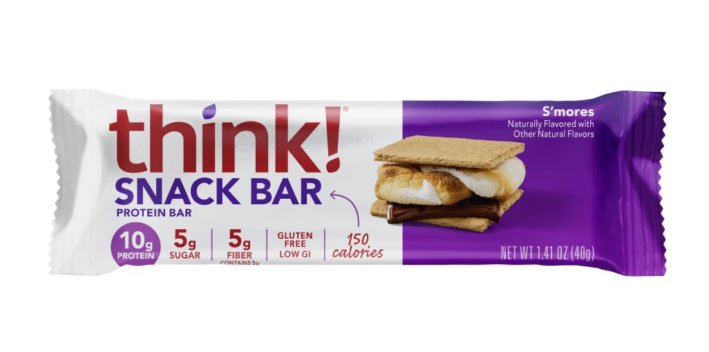 Think! Protein Bars with Chicory Root Fiber - 1.4oz Snack for Energy & Fitness