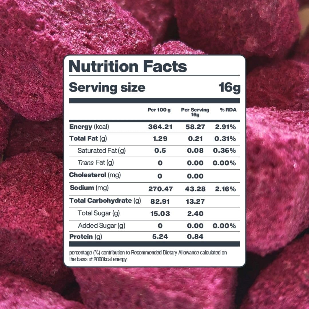 Freeze Dried Jamun Cubes | 100% Natural Vegan Snack | No Preservatives, No Added Sugar, Gluten Free Healthy Snack for Kids & Adults | Perfect for Lunch Boxes, Hiking & On-the-Go Snacking | 2 Pack (16Gm Each)