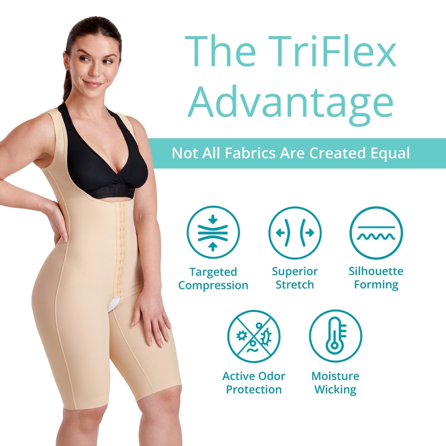 MARENA Women's Short Length Curves Bodysuit with Hidden Support Panels - Perfect for Yoga, Workouts & Everyday Comfort