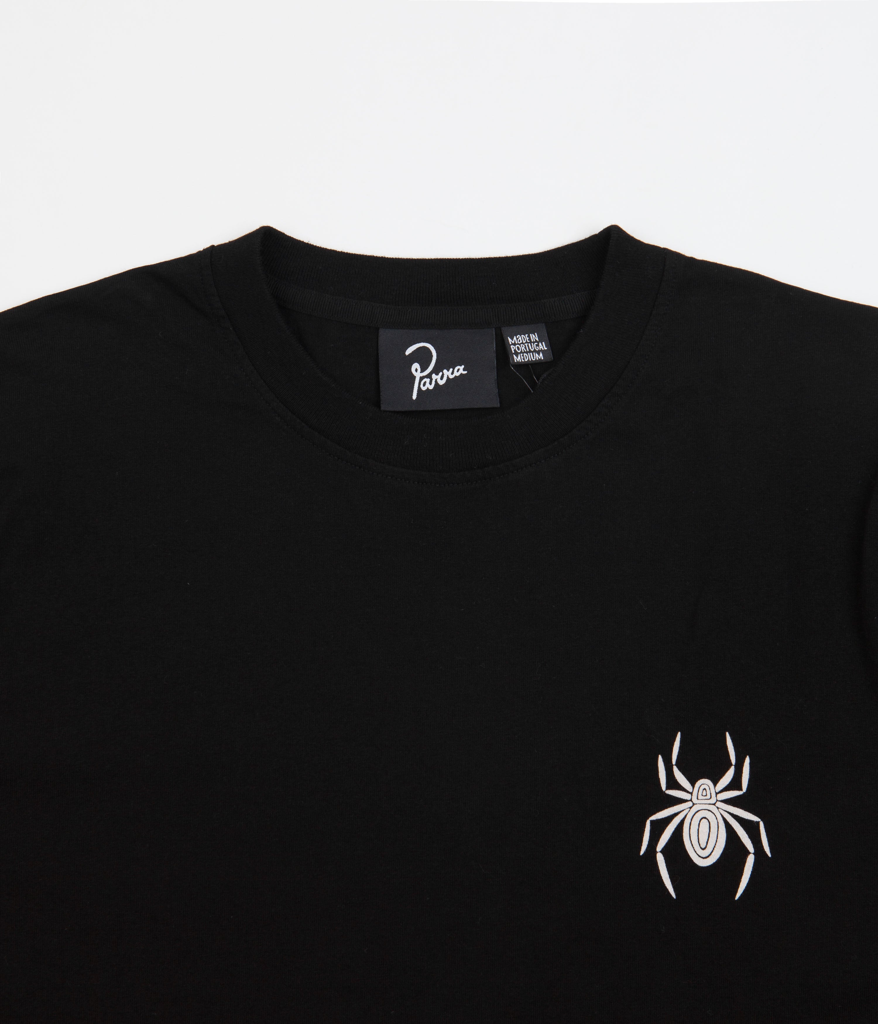 Parra Spidered Long Sleeve T-Shirt for Men - Black Cotton Graphic Tee - Streetwear Fashion for Casual Wear & Urban Style
