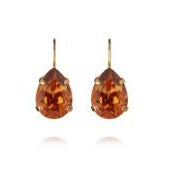 Mini Drop Clasp Gold Light Amber Earrings - Dainty Boho Jewelry for Women, Elegant Everyday Wear & Special Occasions