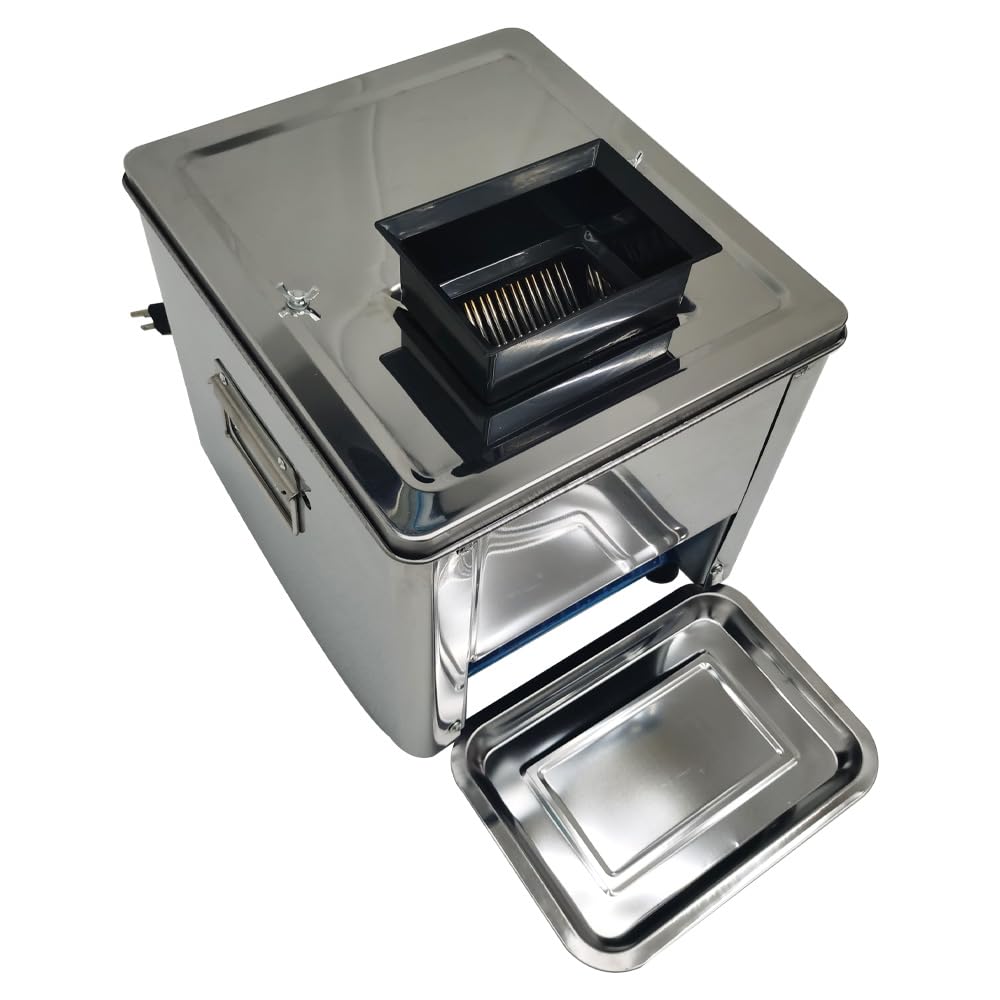 Electric Meat Slicer Machine 110V - Compact Desktop Meat Cutter for Slicing, Shredding & Cutting (10mm Thickness) - Perfect for Delis, Home Kitchens & Food Prep