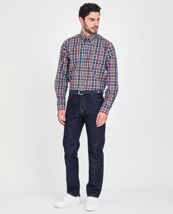 PAUL&SHARK Multi-Color Checkered Cotton Shirt for Men - Casual Button Down Shirt for Office, Travel & Outdoor Activities