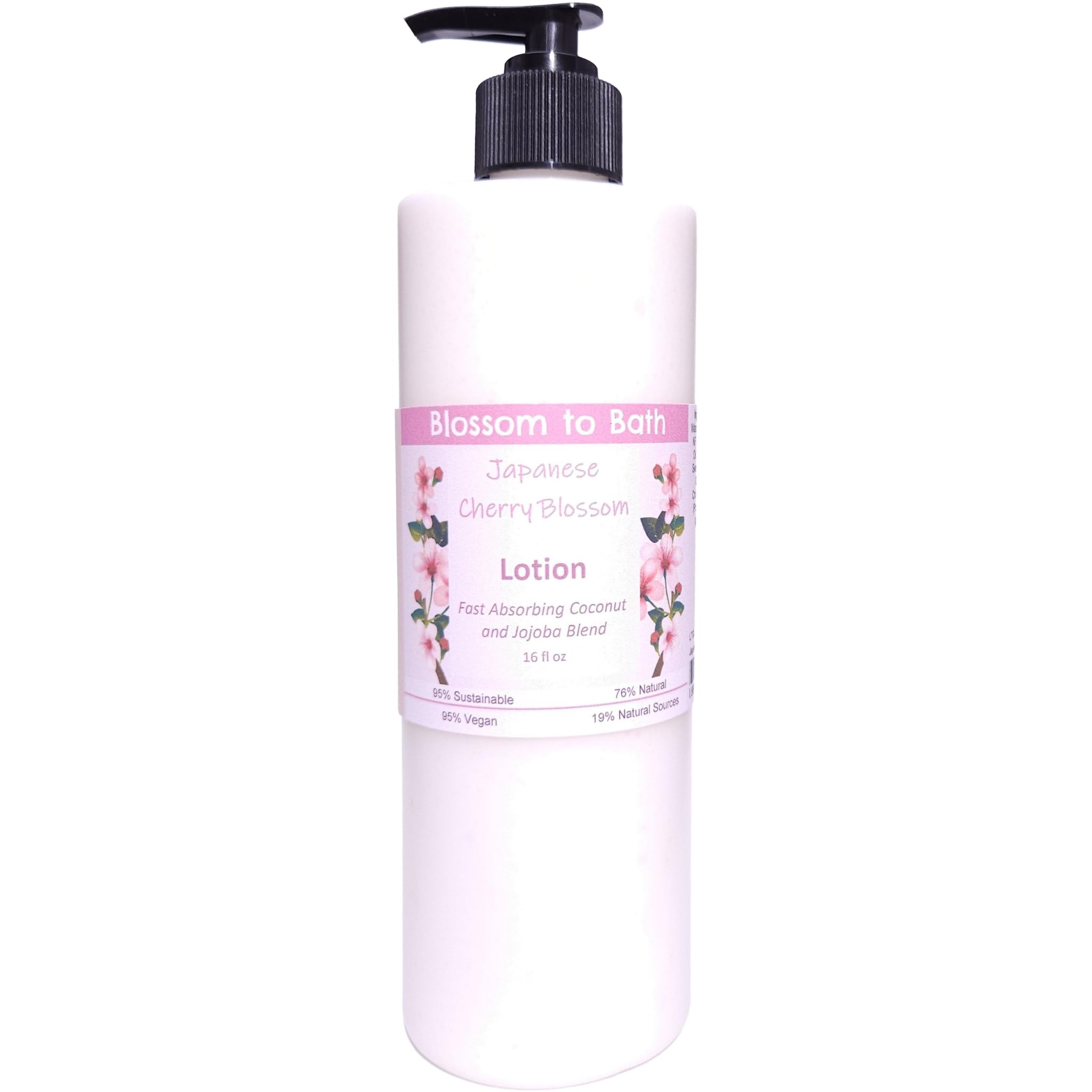 Japanese Cherry Blossom Body Lotion 16oz - Phthalate-Free, Fast-Absorbing Moisturizer with Floral Musk Scent - Perfect for Dry Skin Care & Relaxing Spa Nights at Home