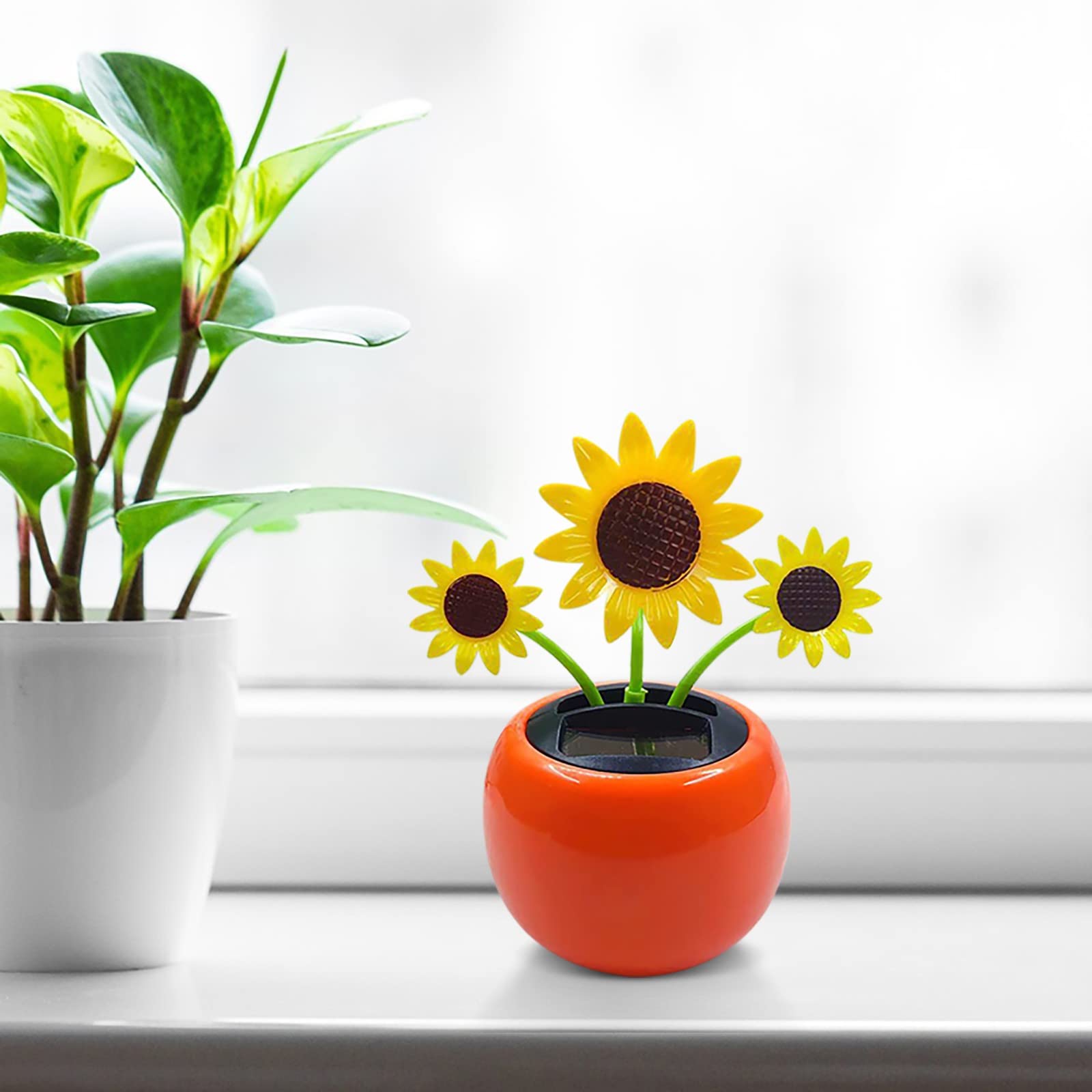 HEJANG Solar Powered Dancing Butterfly Toy - Animated Bobblehead Dancer with Sun Flower & Swinging Heart - Window Rose & Car Dashboard Decor for Home, Office, Garden - Perfect Gift for Kids & Adults (Size D)