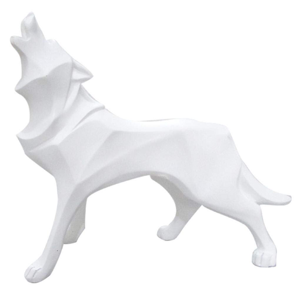 Modern Abstract Ice Wolf Resin Statue - Handcrafted Totem Wolf Dog Sculpture for Home & Office Decor, Unique Animal Gift & Collectible Art Piece | Perfect for Living Room, Bookshelf, or Desk Display