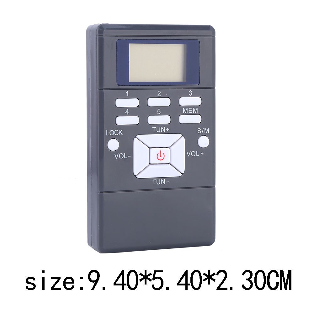 Ciciglow Mini FM Radio - Portable Pocket Size Digital DSP Personal Radio with Memory Function, Handheld Shower & Kitchen Radio with Earphones, AAA Battery Powered (Grey) - Perfect for Travel, Camping, Emergency & Home Use
