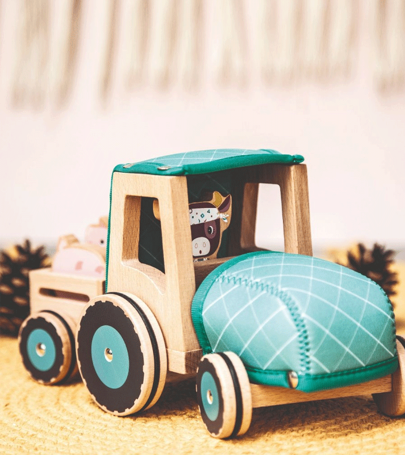 Lilliputiens Tractor Toy for Kids - Interactive Farm Vehicle with Lights & Sounds - Perfect for Pretend Play, Learning & Gift Giving