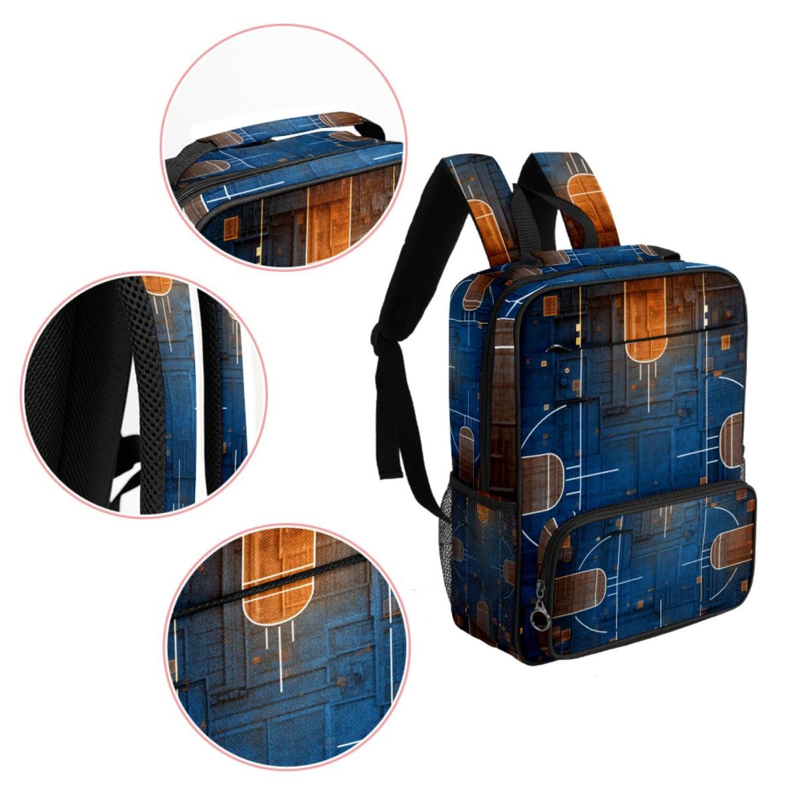 Stylish Unisex Travel Backpack - Durable Basketball Court Design Backpack for Women & Men - Perfect for Commuting, Gym, School & Outdoor Adventures