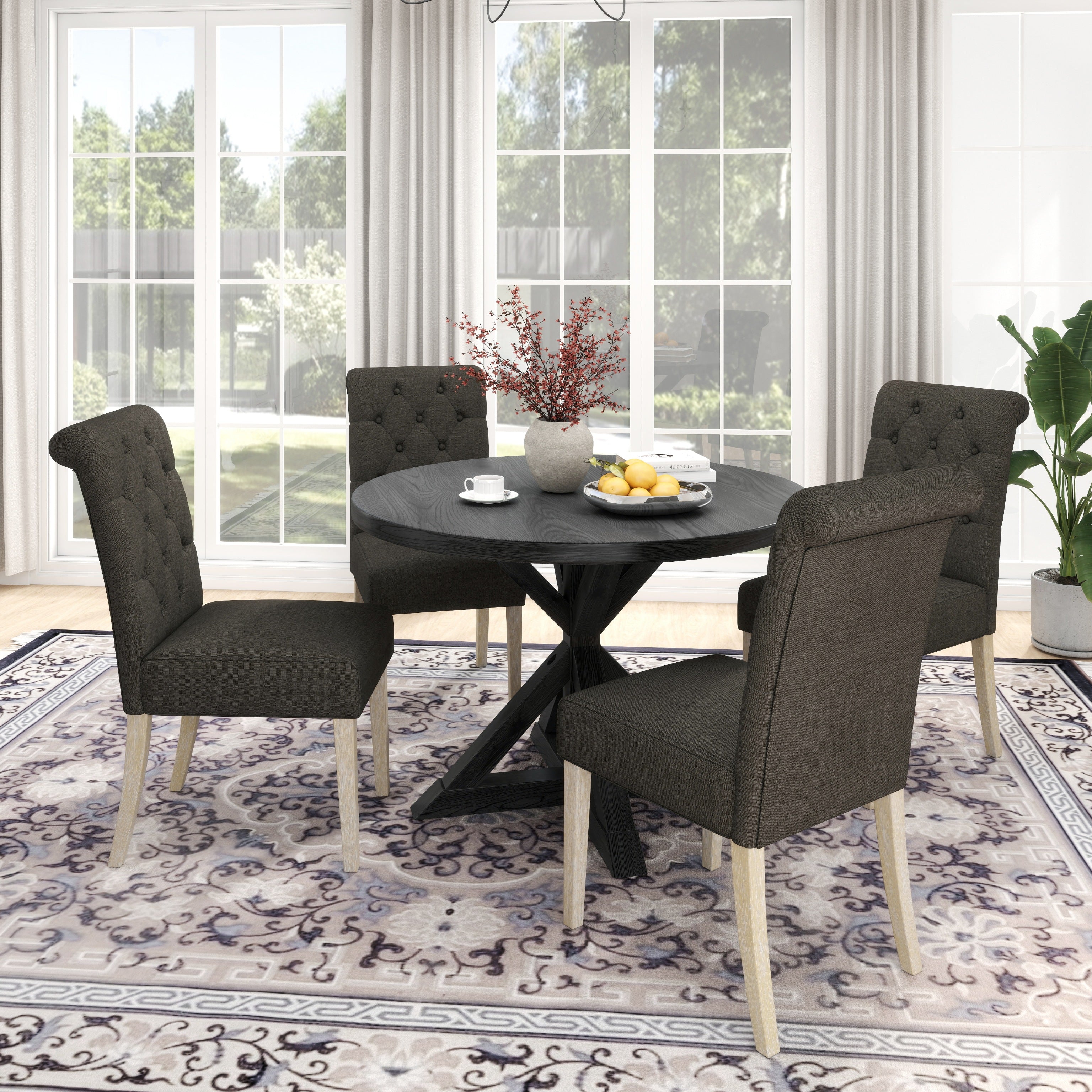 Roundhill Furniture Banff 5-Piece Dining Set - 42