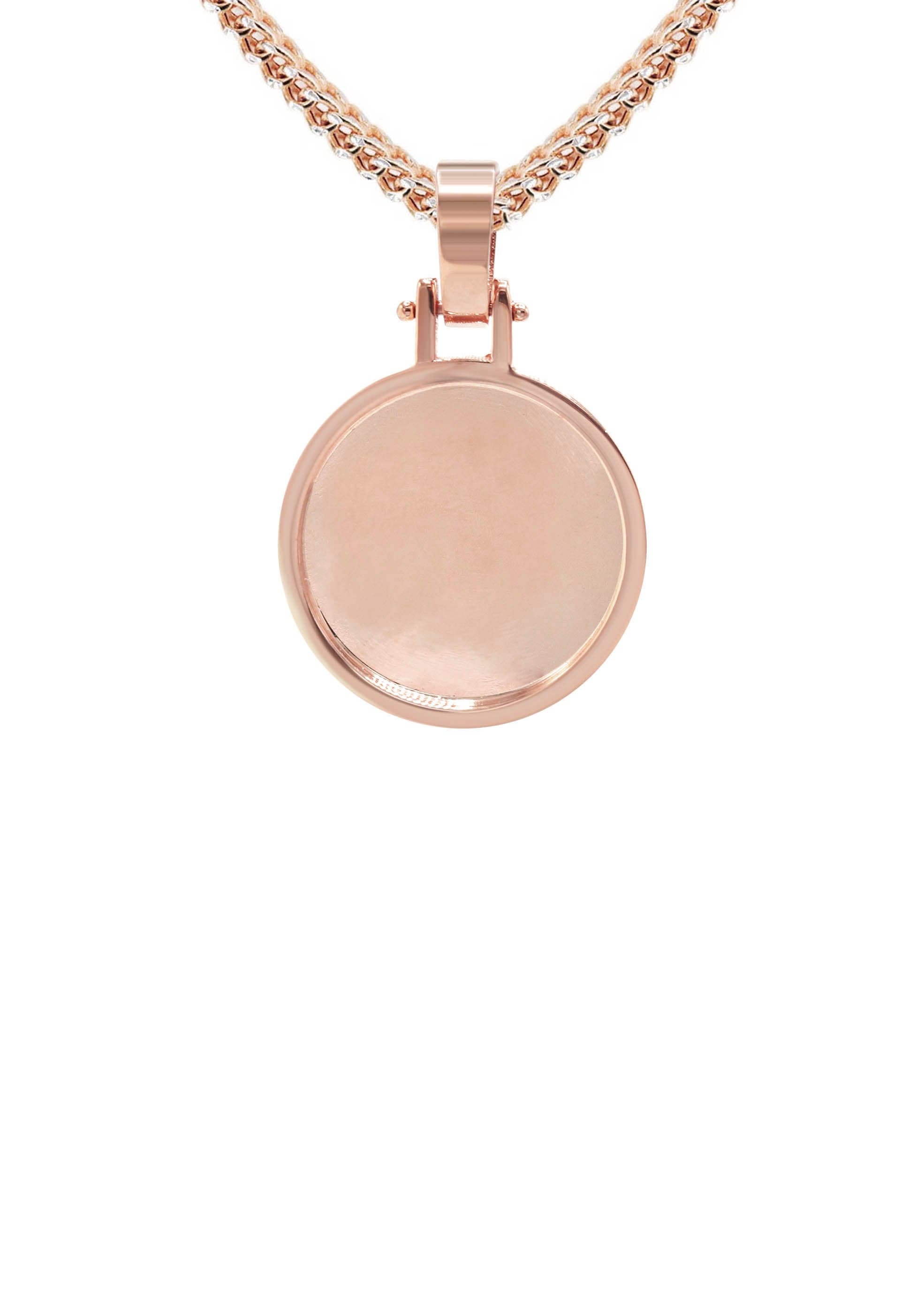 10K/14K Rose Gold Small Round Picture Pendant Necklace for Women - Personalized Photo Locket Jewelry Gift for Mom, Wife, Girlfriend - Perfect for Anniversaries, Birthdays & Valentine's Day