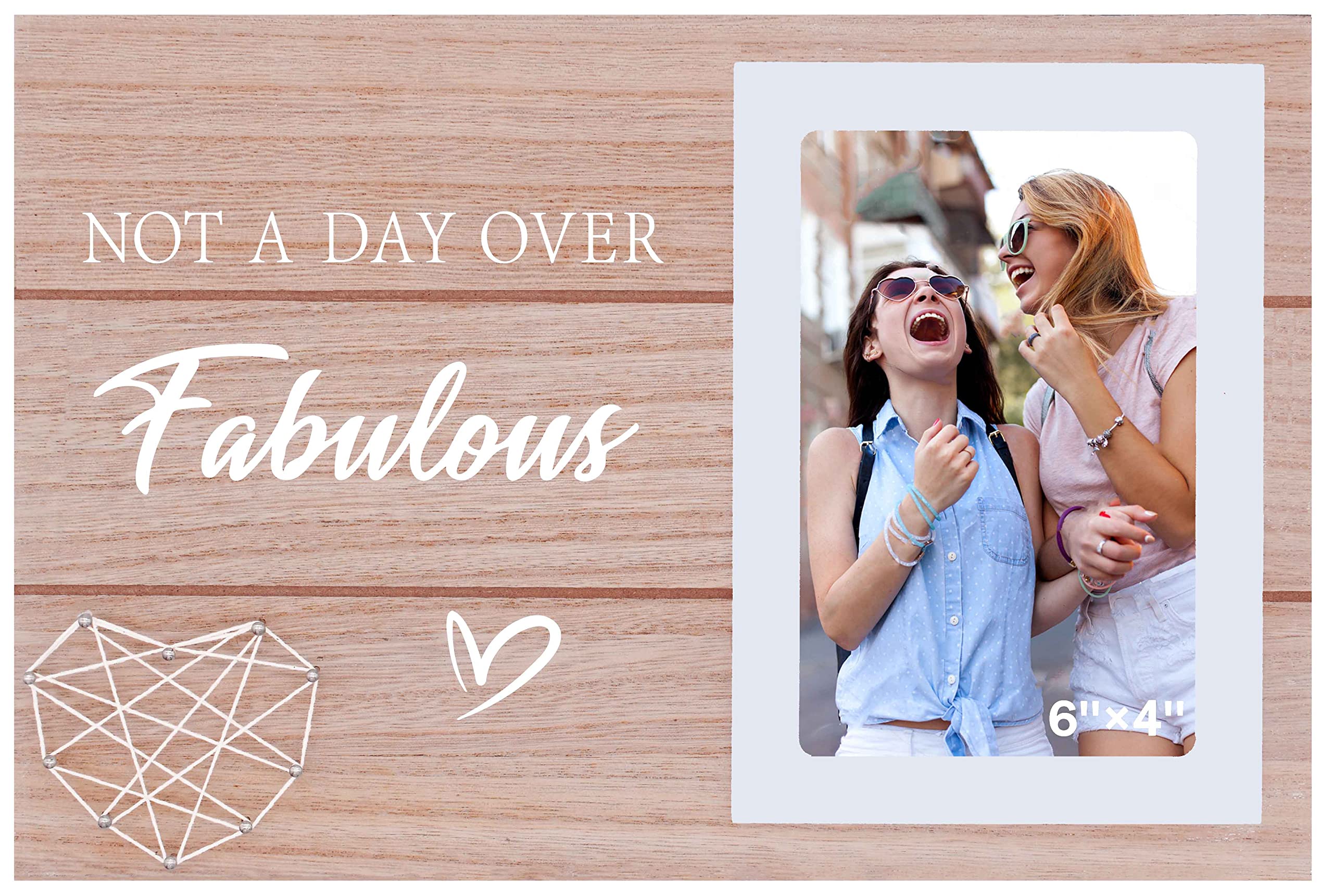 Not a Day Over Fabulous Photo Frame - Elegant Birthday Gift for Women, Wife, Mom, Grandma - Perfect for Mother's Day, Christmas & Special Occasions - Ideal for Nurses, Teachers & Coworkers - 21st to 70th Birthday Gift - Display Cherished Memories in Style - Home & Office Decor
