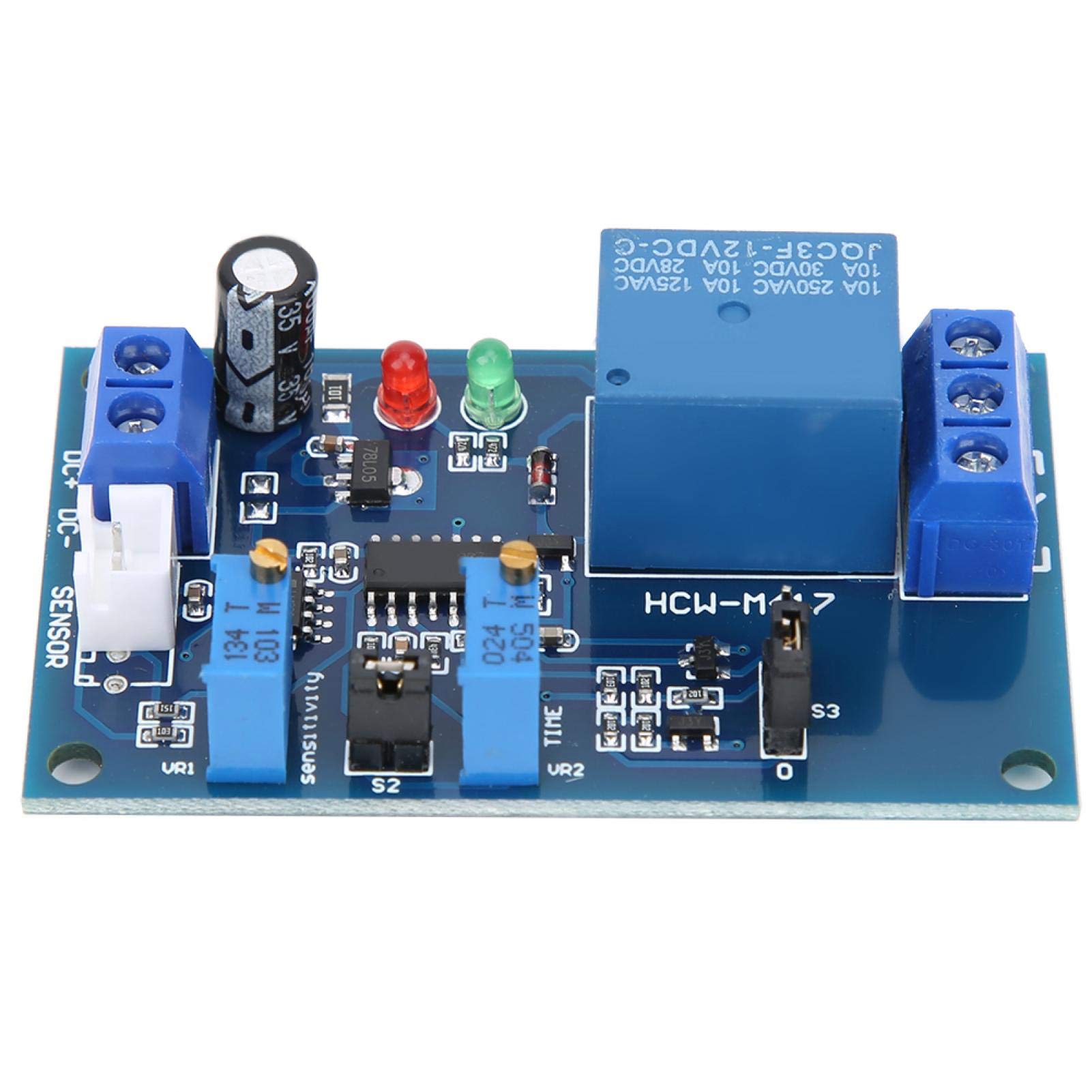 XH-M131 Photoresistor Relay Sensor Module - 12V Light Detection Sensor with LED Control & Adjustable Delay Switch for Home Automation, Garden Lighting, and DIY Electronics Projects