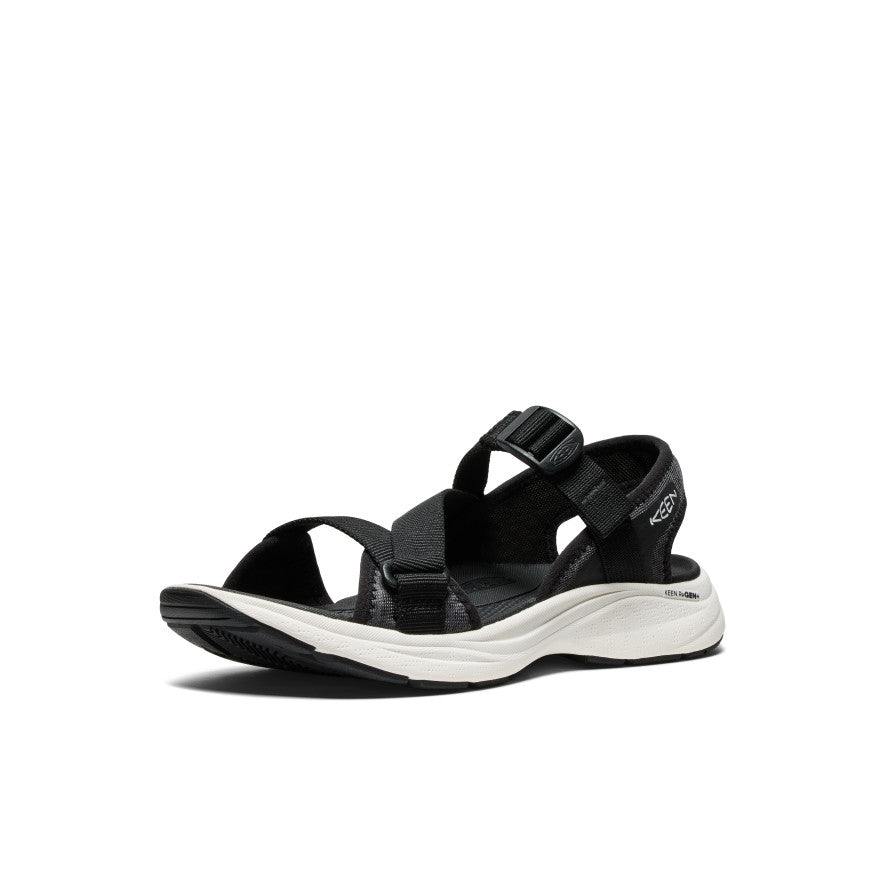 **Women's Leiki Open Toe Sandal - Black & Star White | Comfortable Summer Sandals for Beach, Pool & Casual Outings**