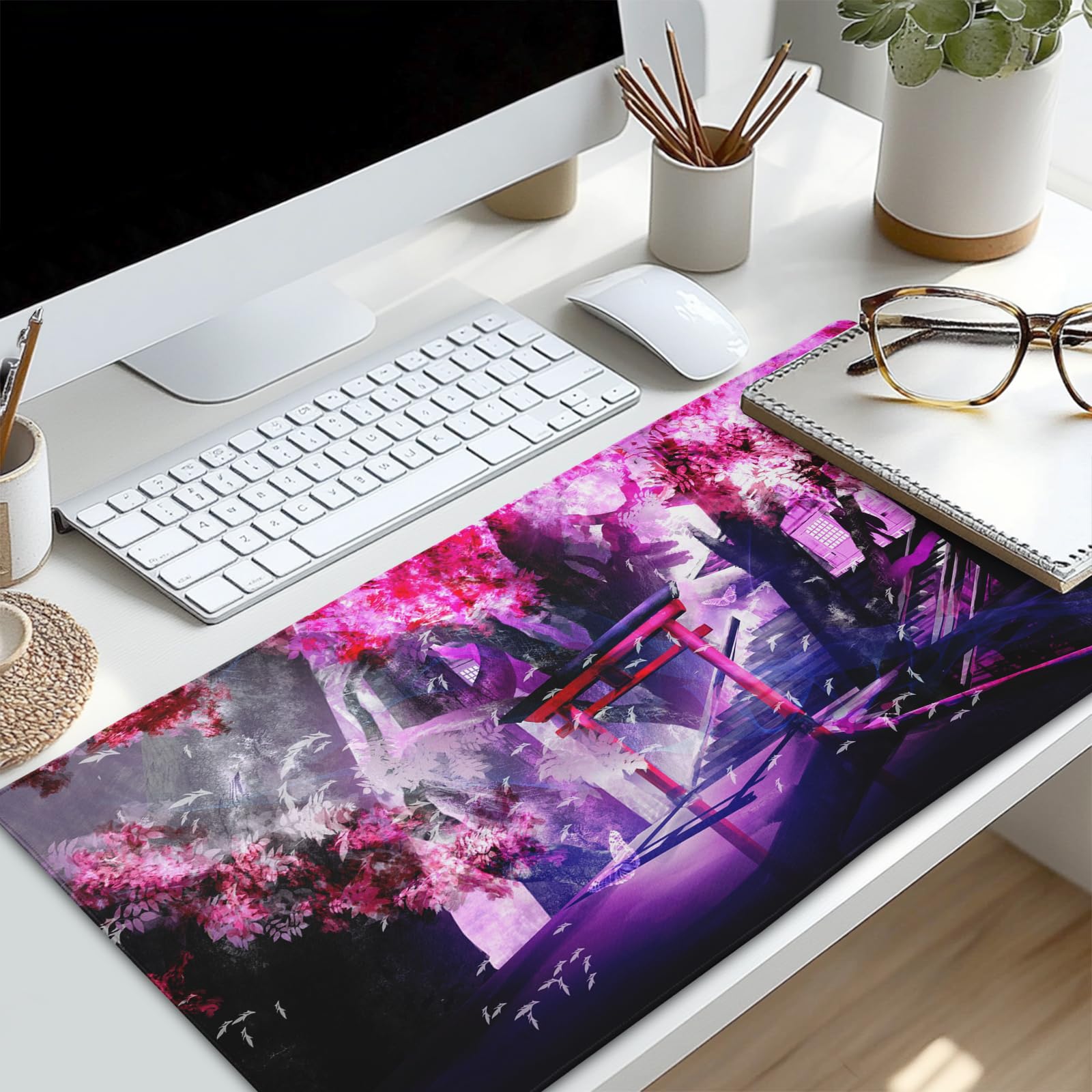 Cherry Blossom Gaming Mouse Pad - Large Non-Slip Desk Mat for PC & Office Use