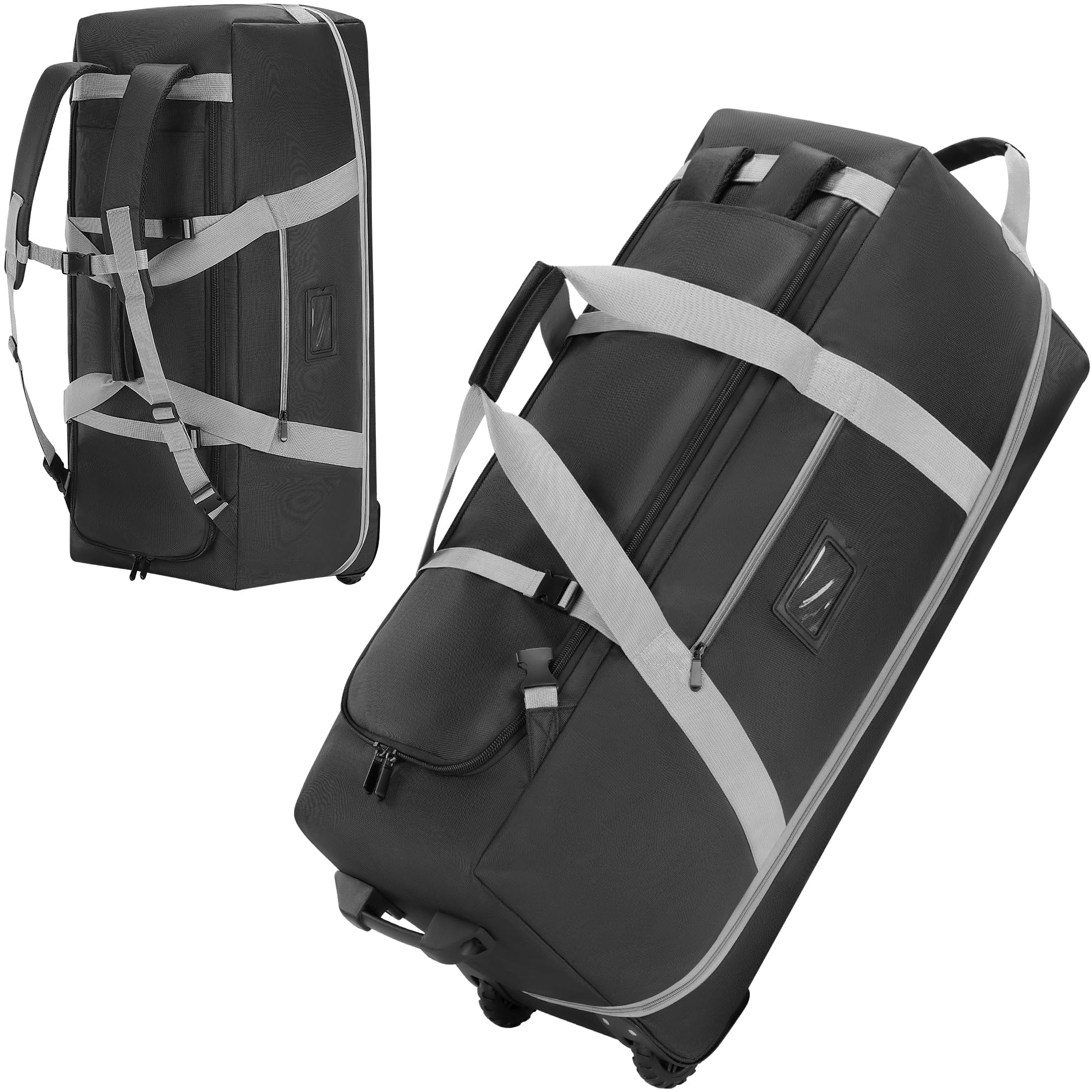 Large Rolling Duffle Bag with Wheels - Expandable 109L to 129L Travel Luggage with Multiple Pockets - Perfect for Air Travel, Road Trips & Gym Gear Storage