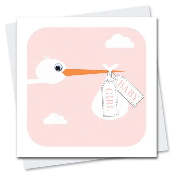 New Baby Girl Birthday Card - Cute Floral Greeting Card for Infant, Toddler & Newborn - Perfect for Birth Announcements, Christenings & Baby Showers