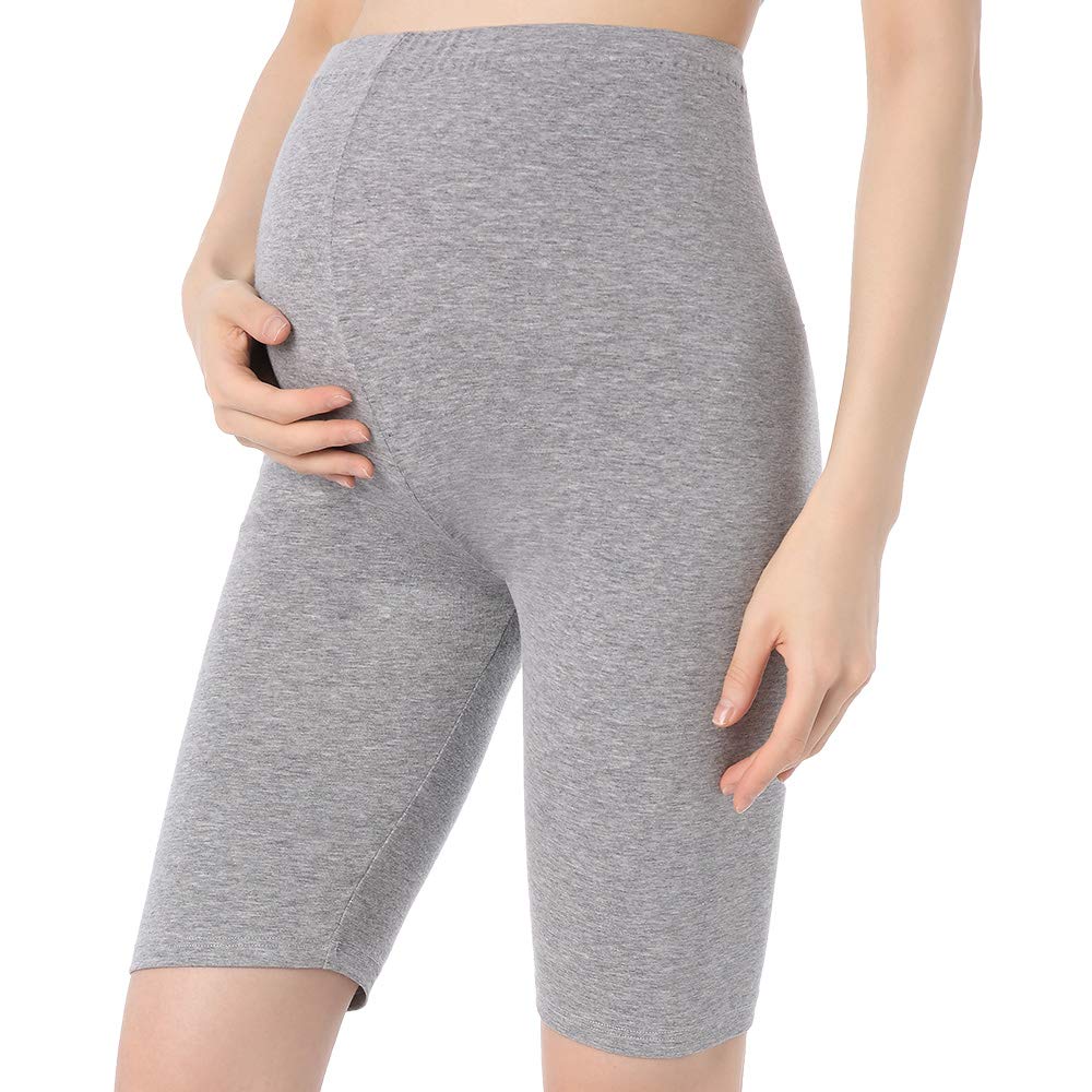QingWan Maternity Yoga Shorts for Women - Over The Belly Pregnancy Leggings, Knee-Length Workout Shorts - Perfect for Prenatal Exercise, Yoga & Comfortable Daily Wear