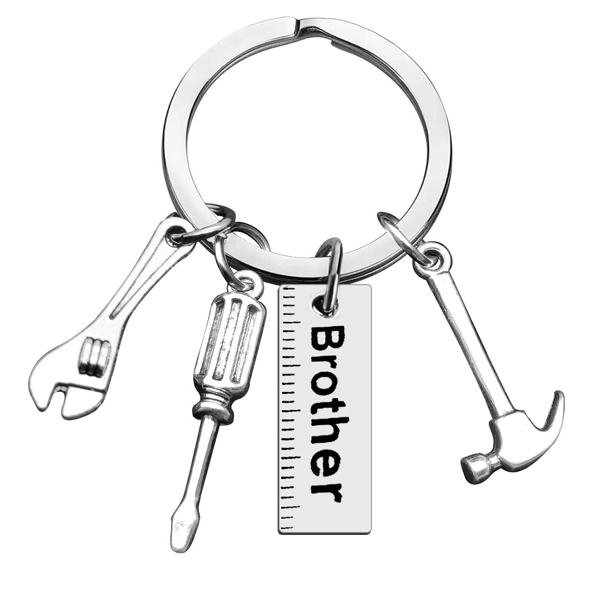 Brother Keychain Gift - Personalized Engraved Keyring for Brother, Step Brother, Brother-in-Law | Birthday, Wedding, Christmas, Graduation Gift for Men | Perfect for Family, Friends & Special Occasions