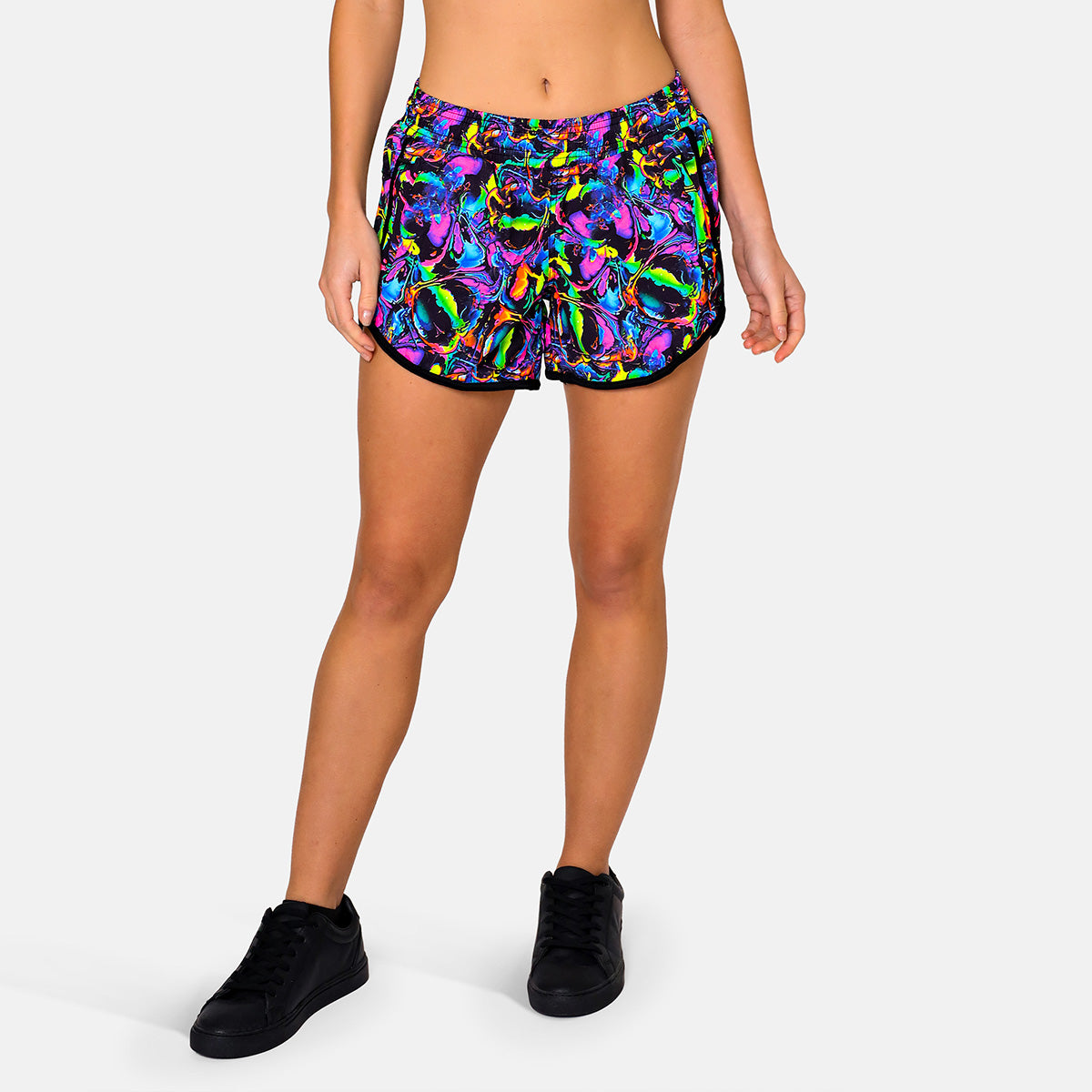 Liquid Glow Loose Fit Workout Shorts for Women - High Waisted Yoga Running Gym Athletic Shorts - Comfortable Breathable Stretchy Activewear for Fitness & Lounge
