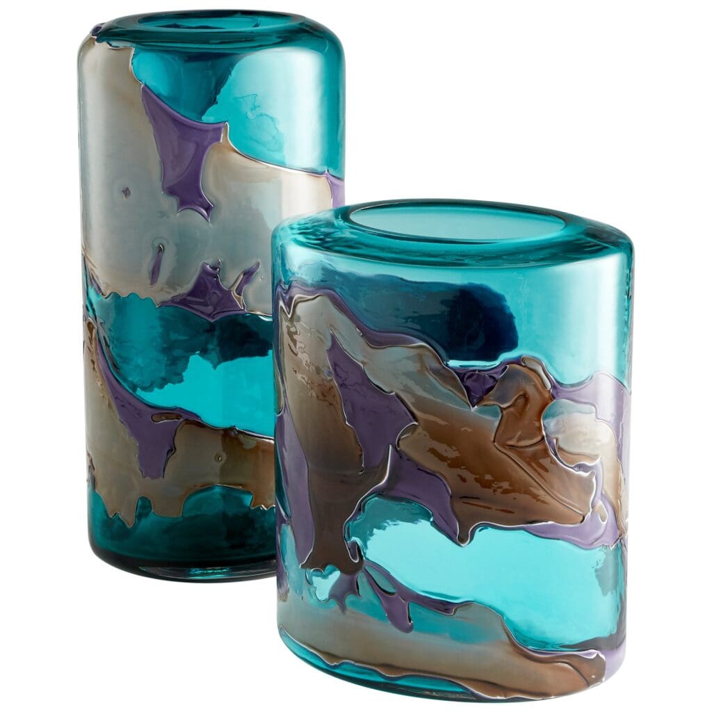 Cyan Design 10847 Ahoy Vase - Blue Ceramic Medium Vase for Home Decor, Centerpiece, Wedding & Dining Table Decoration