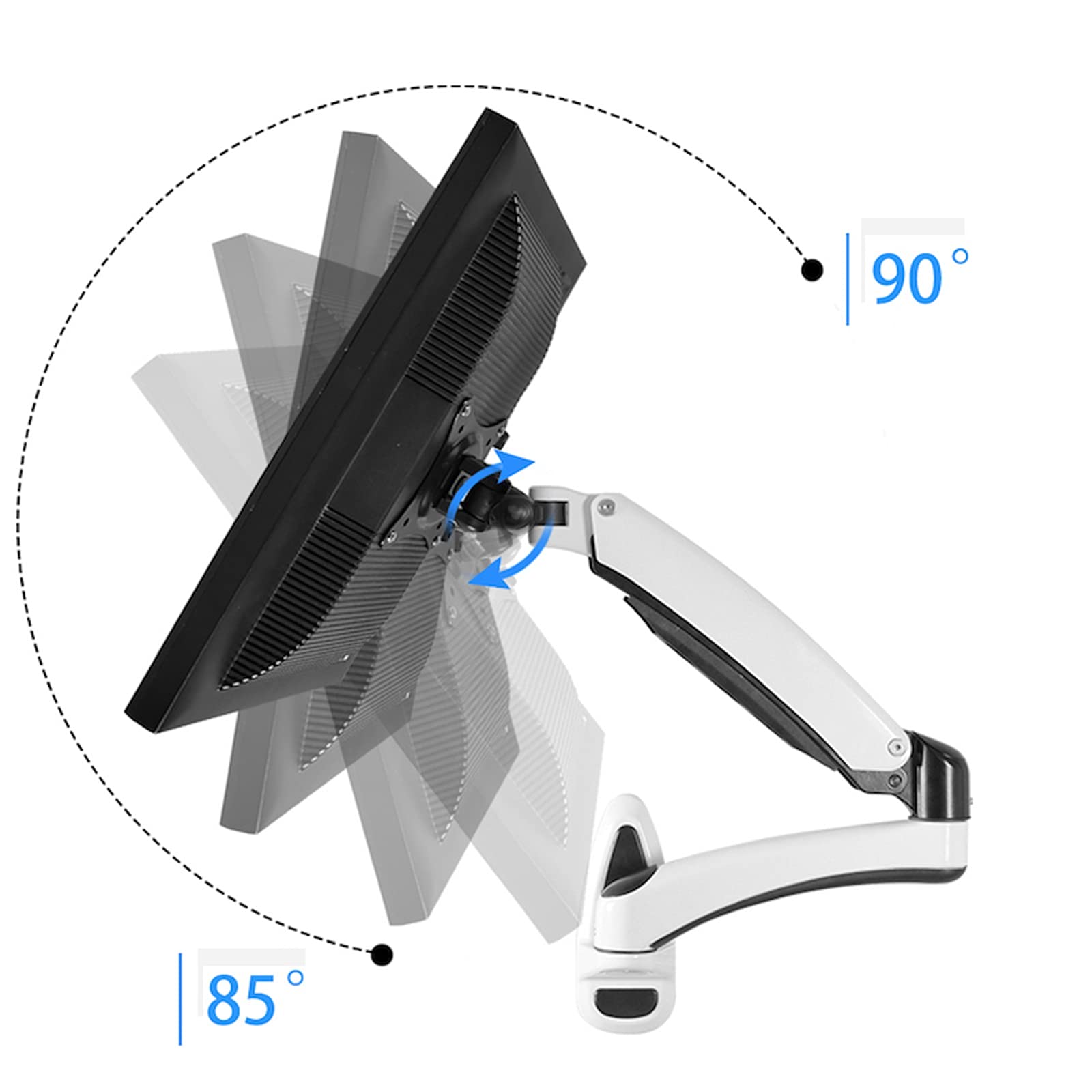Ergonomic Monitor Arm Stand - Adjustable Long Arm Monitor Mount for 12
