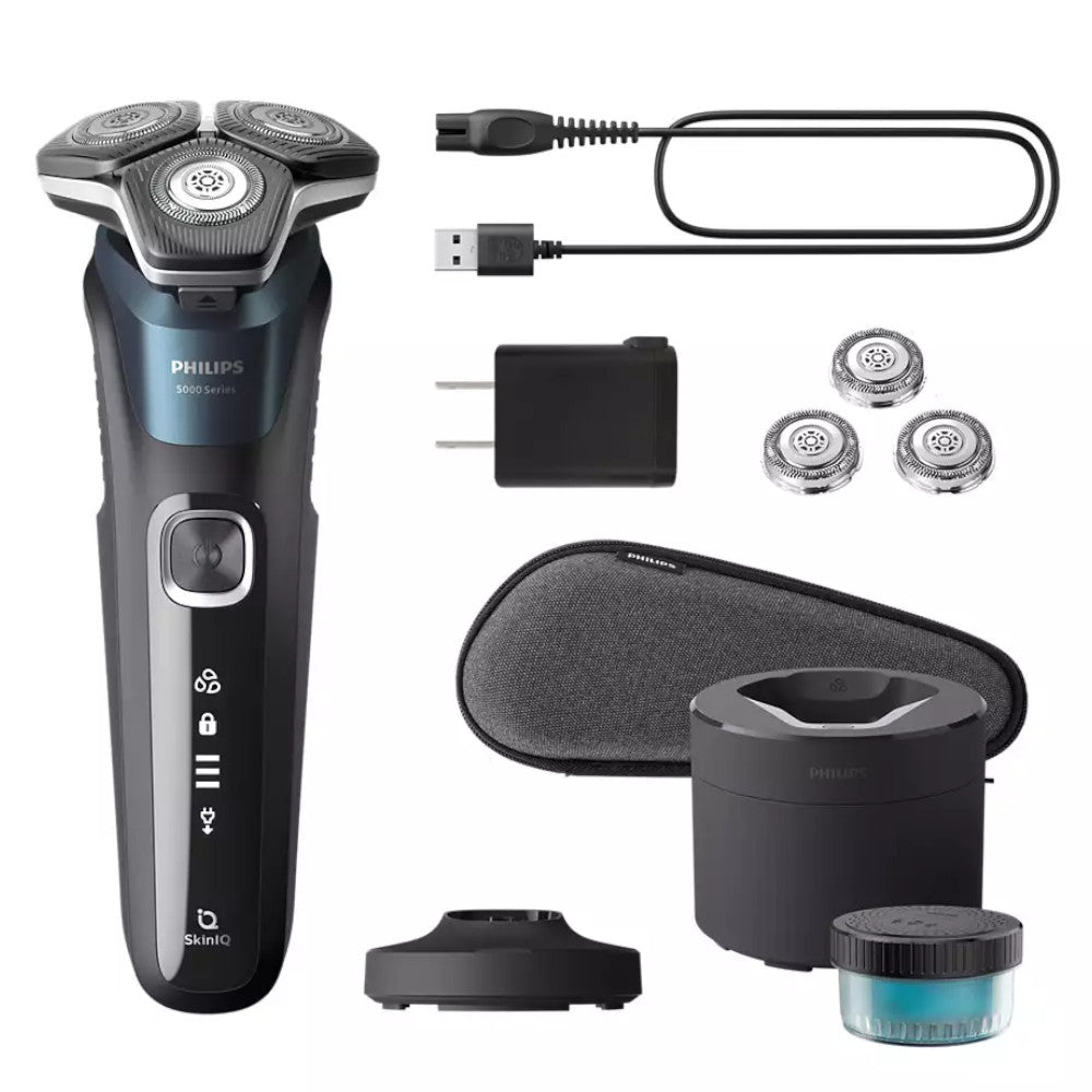 PHILIPS Series 5000 S5889/94 Wet & Dry Electric Shaver with Quick Clean Pod - Rechargeable Cordless Men's Razor for Travel & Daily Grooming