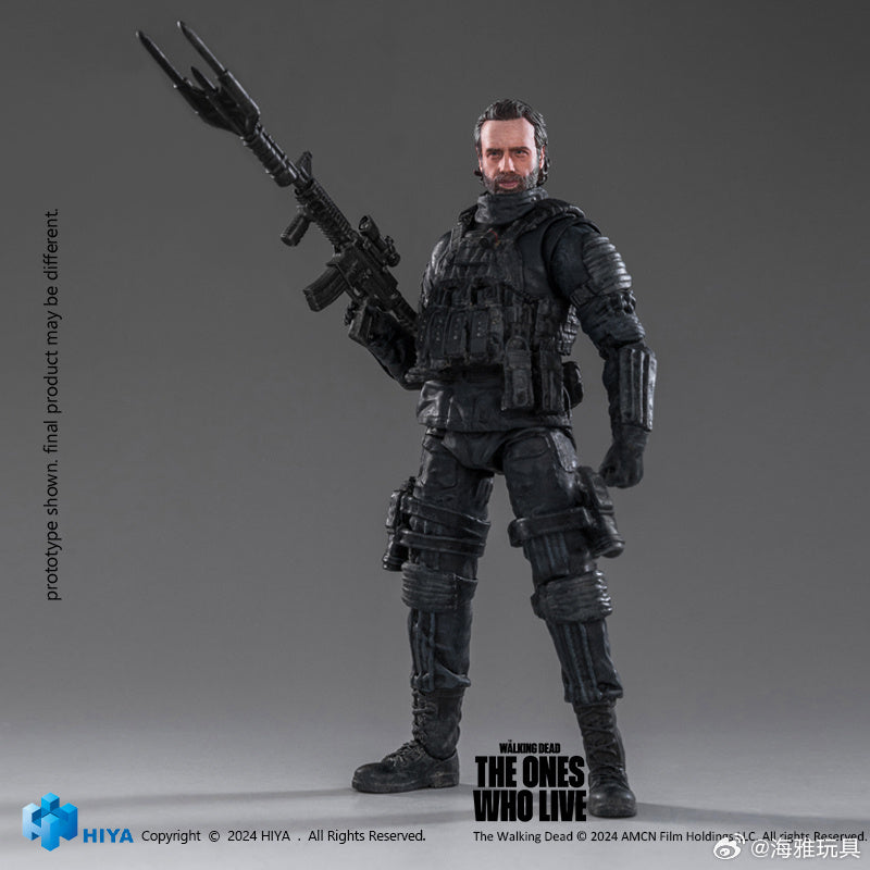 Pre Order 1/18 HIYA 4-Inch Action Figure - The Walking Dead: The Ones Who Live Rick Grimes Collectible Toy | Highly Detailed Mini Series for Display & Role Play Scenes