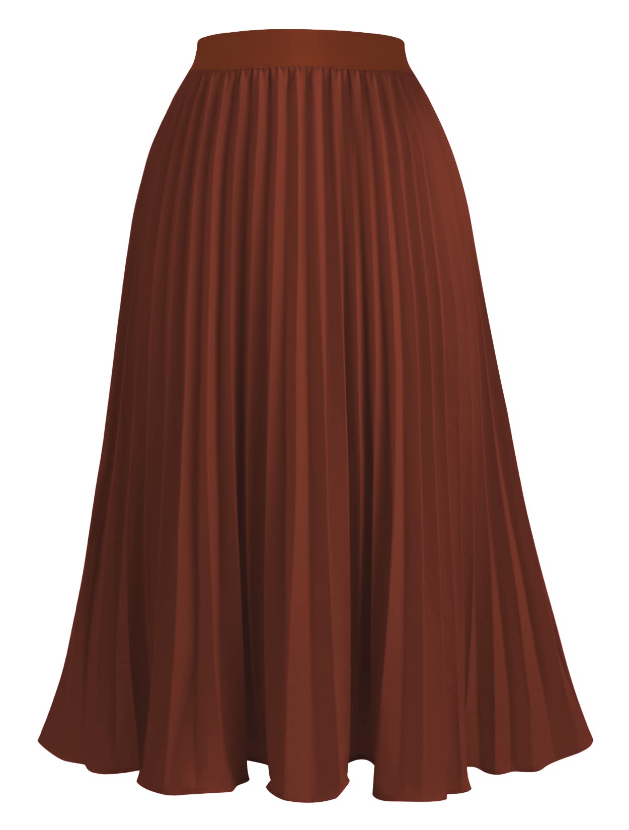 Women's High Waisted Pleated Midi Skirt - A-Line Swing Skirt for Summer Casual Wear | Perfect for Office, Date Night & Vacation Outfits