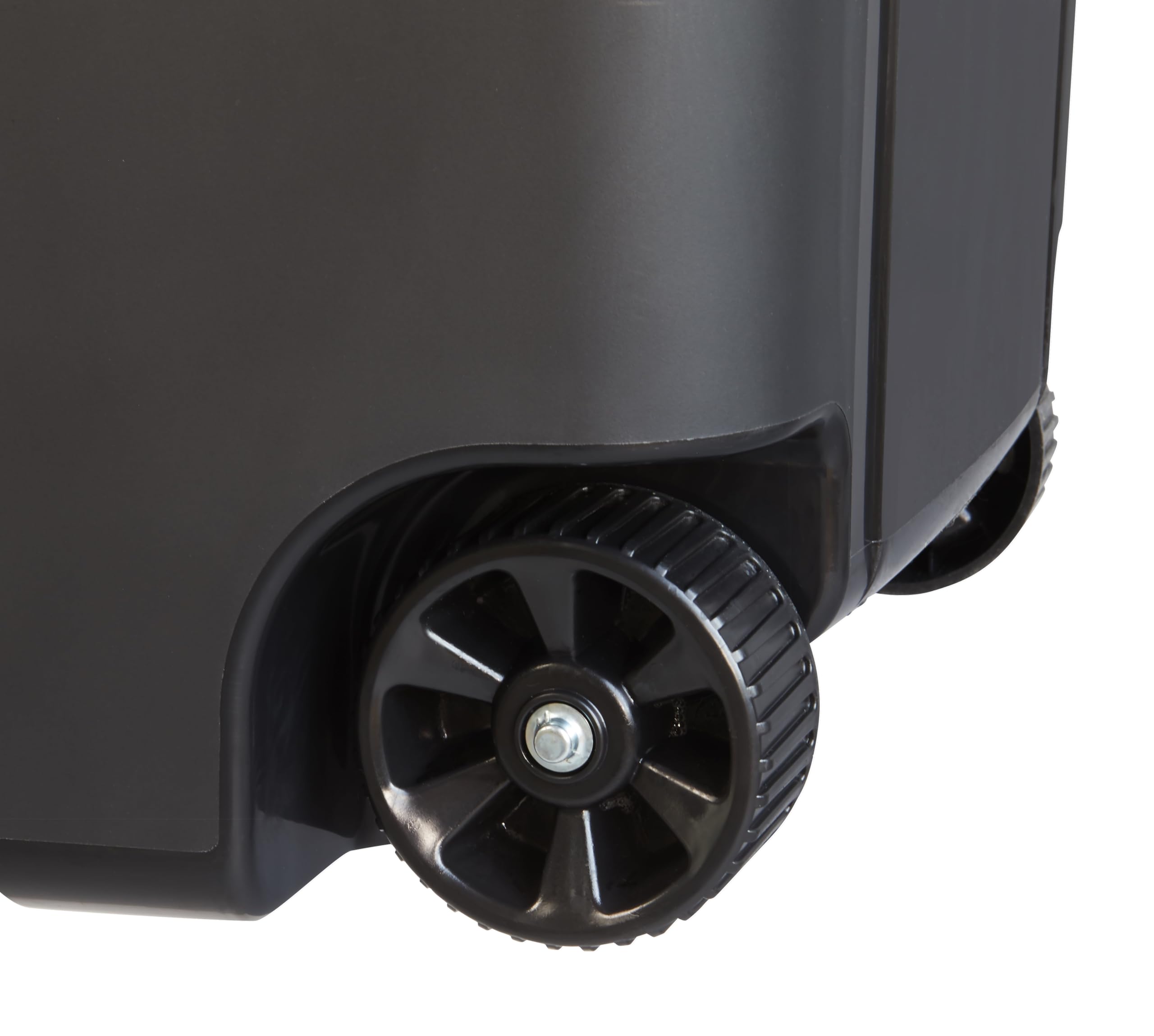 45 Gallon Heavy Duty Wheeled Trash Can with Lid & Handle - Large Outdoor/Indoor Garbage Bin for Garden, Yard, Kitchen & Commercial Use - Durable Plastic Waste Container (Black)