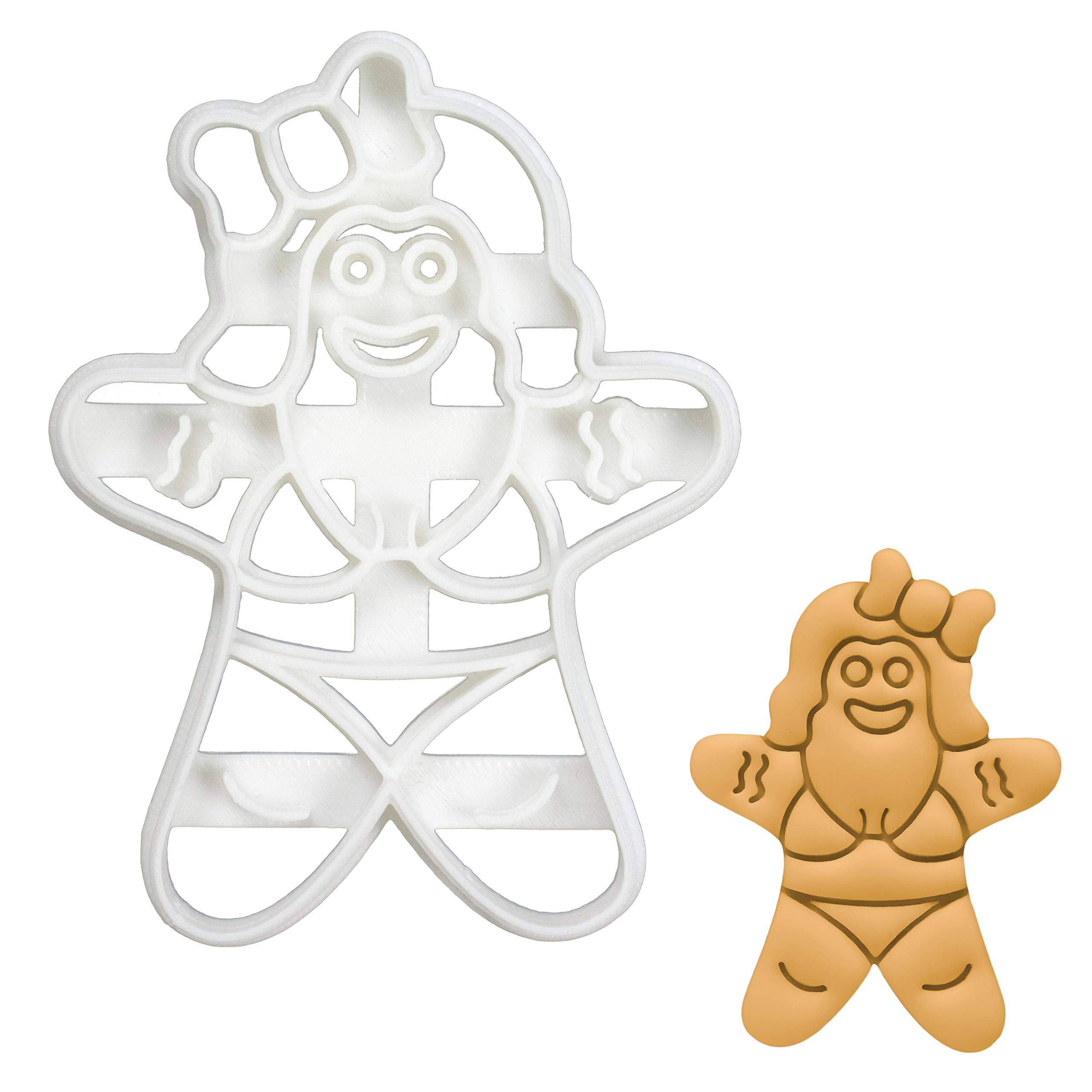 Gingerbread Woman Cookie Cutter - Summer Bikini Design - 1 Piece Stainless Steel Baking Tool for Holiday Cookies, Christmas Decorations & Beach Party Desserts - Bakerlogy