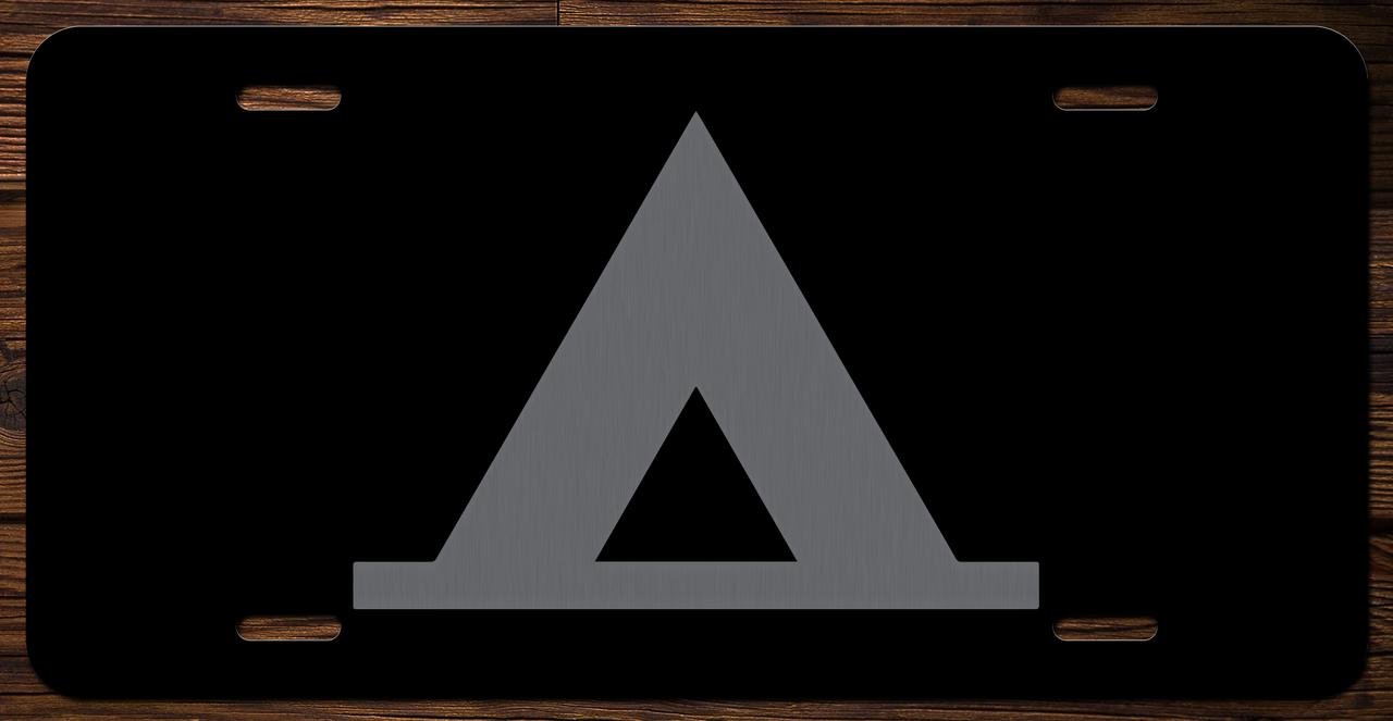 Custom Camping Symbol Vanity Front License Plate Tag KCE024 - Perfect for Outdoor Enthusiasts & RV Decor