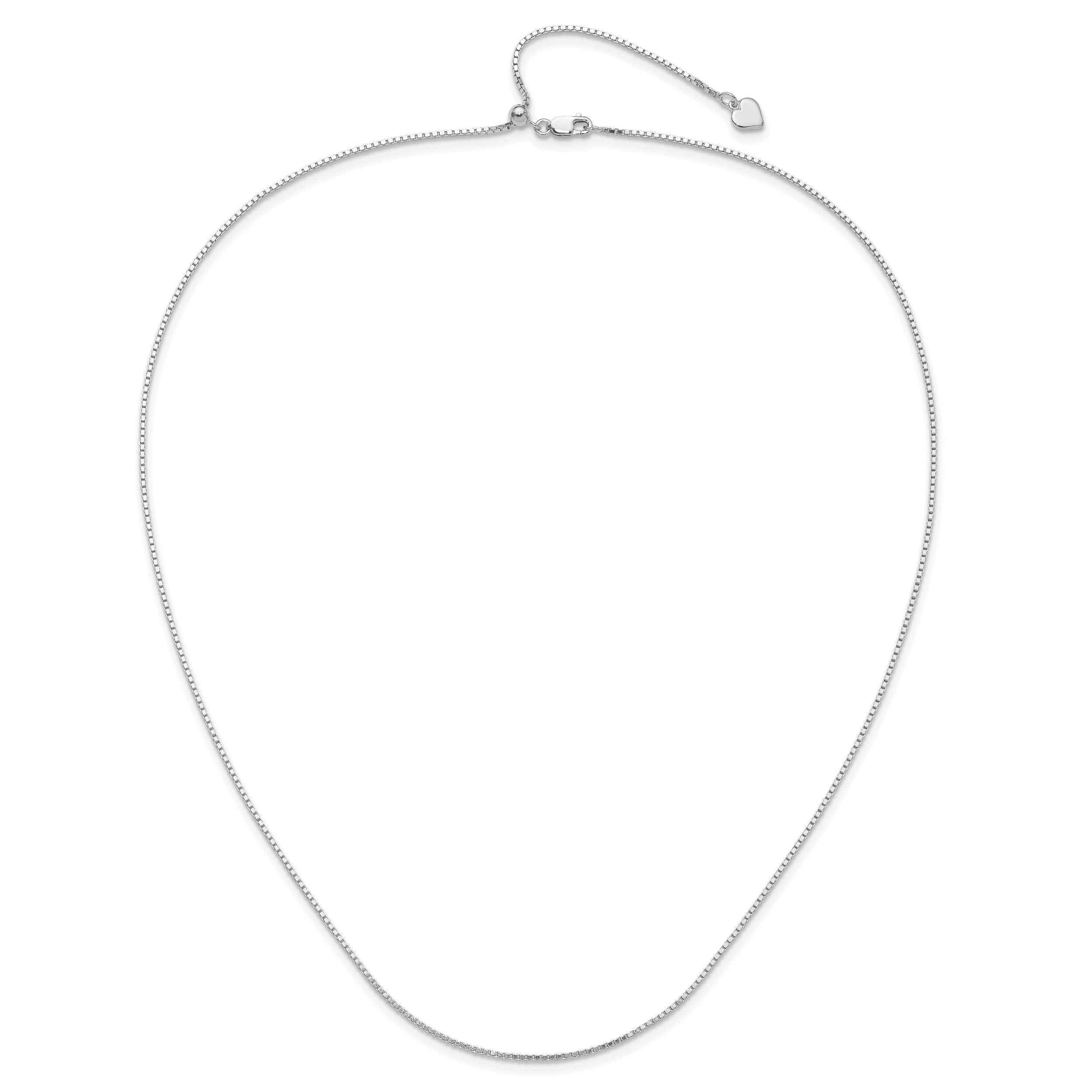 Sterling Silver Adjustable Box Chain Necklace for Women & Men - Durable 925 Silver Jewelry Gift for Everyday Wear, Layering & Special Occasions