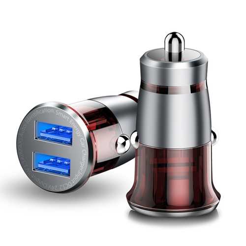 Fast 3.1A Dual USB Car Charger with LED Light - Zinc Alloy Smartphone & Tablet Charger for iPhone, Samsung, iPad - Perfect for Road Trips & Daily Commuting
