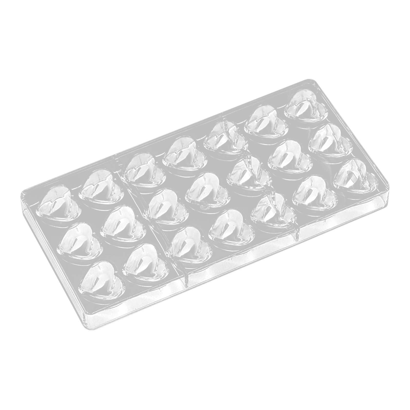 Zerlibeaful Clear Heart Chocolate Mold - DIY Mini Silicone Baking Molds for Handmade Chocolates, Cake Decorating & Candy Making - 9x13 Copper Baking Pan (One Size) - Perfect for Valentine's Day Gifts, Wedding Favors & Holiday Baking
