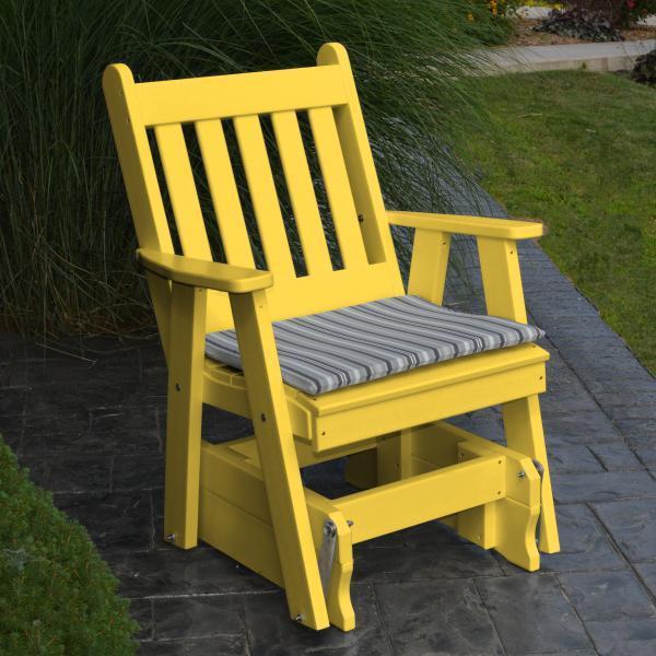 Poly Traditional English Gliding Chair - Comfortable Rocking Recliner for Nursery, Living Room & Patio Relaxation