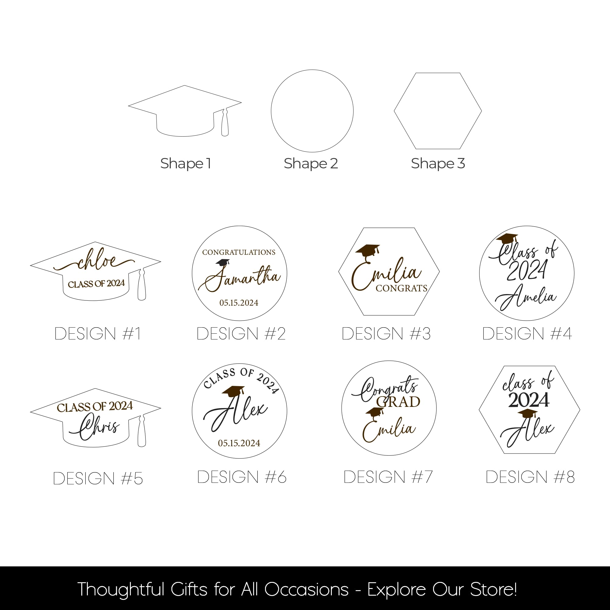 (12 Pack) Personalized Graduation Cupcake Toppers 2024 - Custom Cake Decorations for Graduation Parties, Commencement Ceremonies & School Celebrations - Perfect for High School, College & University Graduates