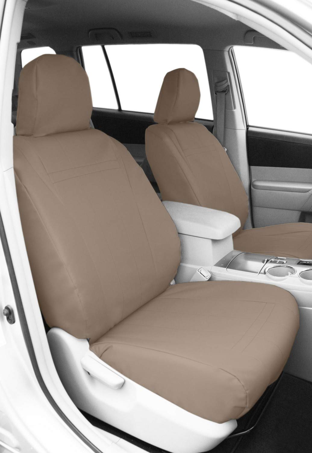 CalTrend Cordura Seat Covers for 1994-1997 Toyota Previa - Beige Center Captain Chairs | Durable & Custom Fit | Perfect for Road Trips & Family Travel