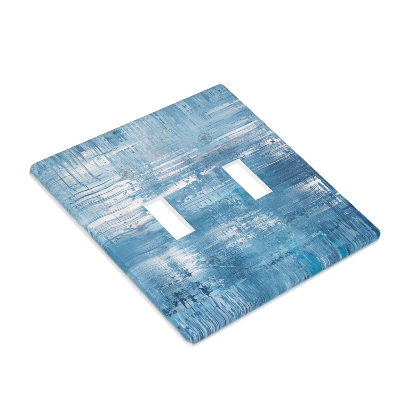 Abstract Oil Painting Light Switch Cover - Double Toggle 2 Gang Wall Plate (4.5