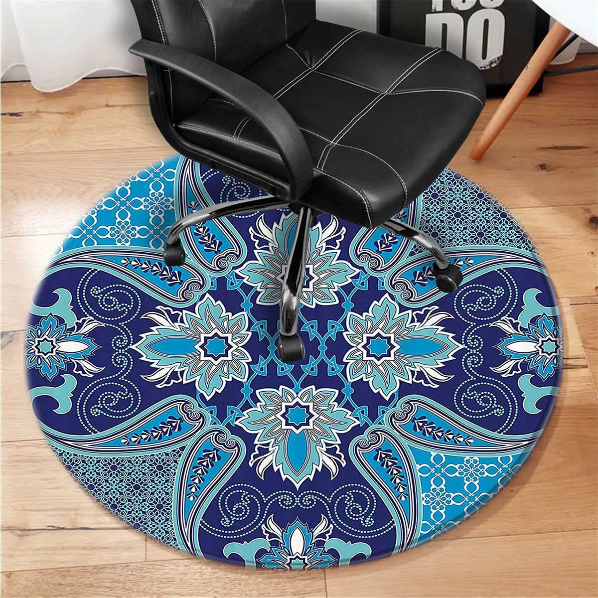 47 Inch Navy Blue Desk Chair Mat for Hardwood Floors - Non-Slip Office Chair Carpet Protector for Computer Workstations | Perfect for Home Office, Gaming Setup & Workspace Protection