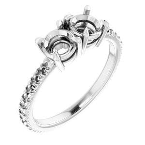 14K White Gold 5.2mm Round Solitaire Engagement Ring Setting - Perfect for Proposals, Weddings & Anniversary Gifts