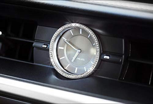 Luxury Rhinestone Car Clock for Lexus ES250 ES300 (2013-2017) - Silver Bling Accessory | Dashboard Decor & Gift for Car Enthusiasts