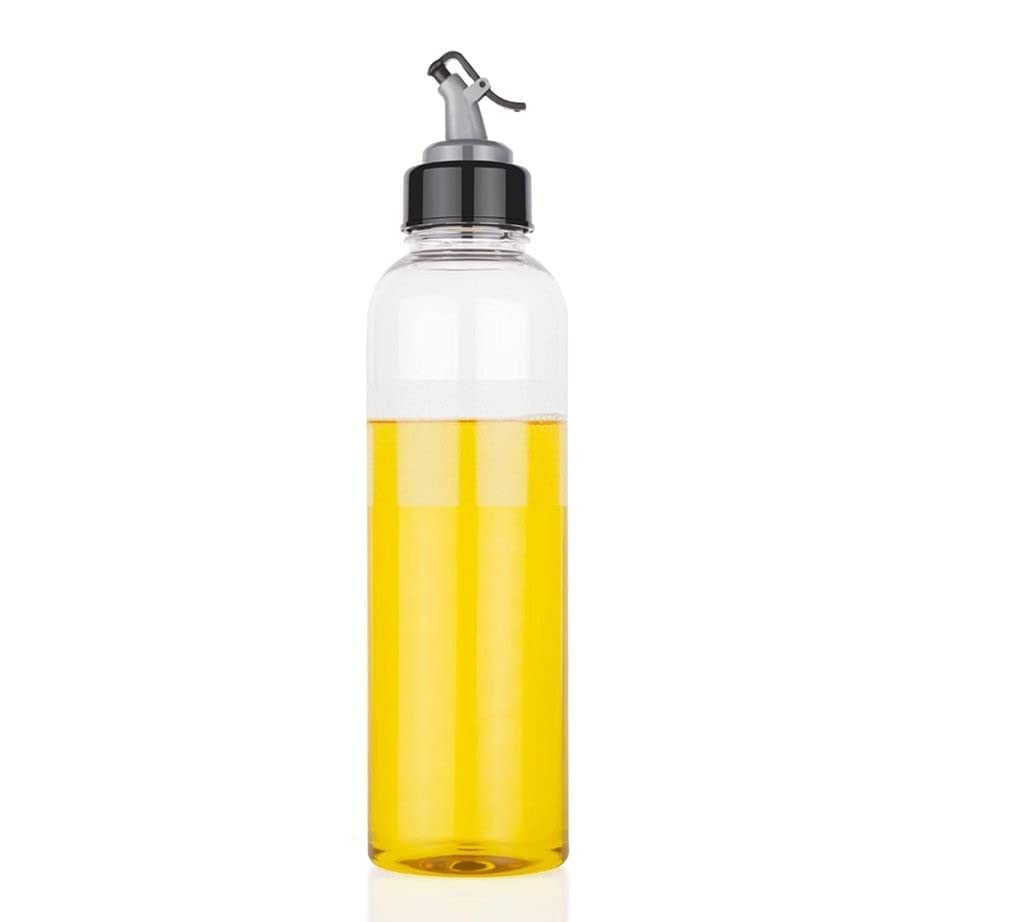Premium Plastic Cooking Oil Dispenser - 1000ml Unbreakable Oil Bottle with Trigger for Kitchen | Transparent, Pack of 1 | Ideal for Frying, Baking & Salad Dressing