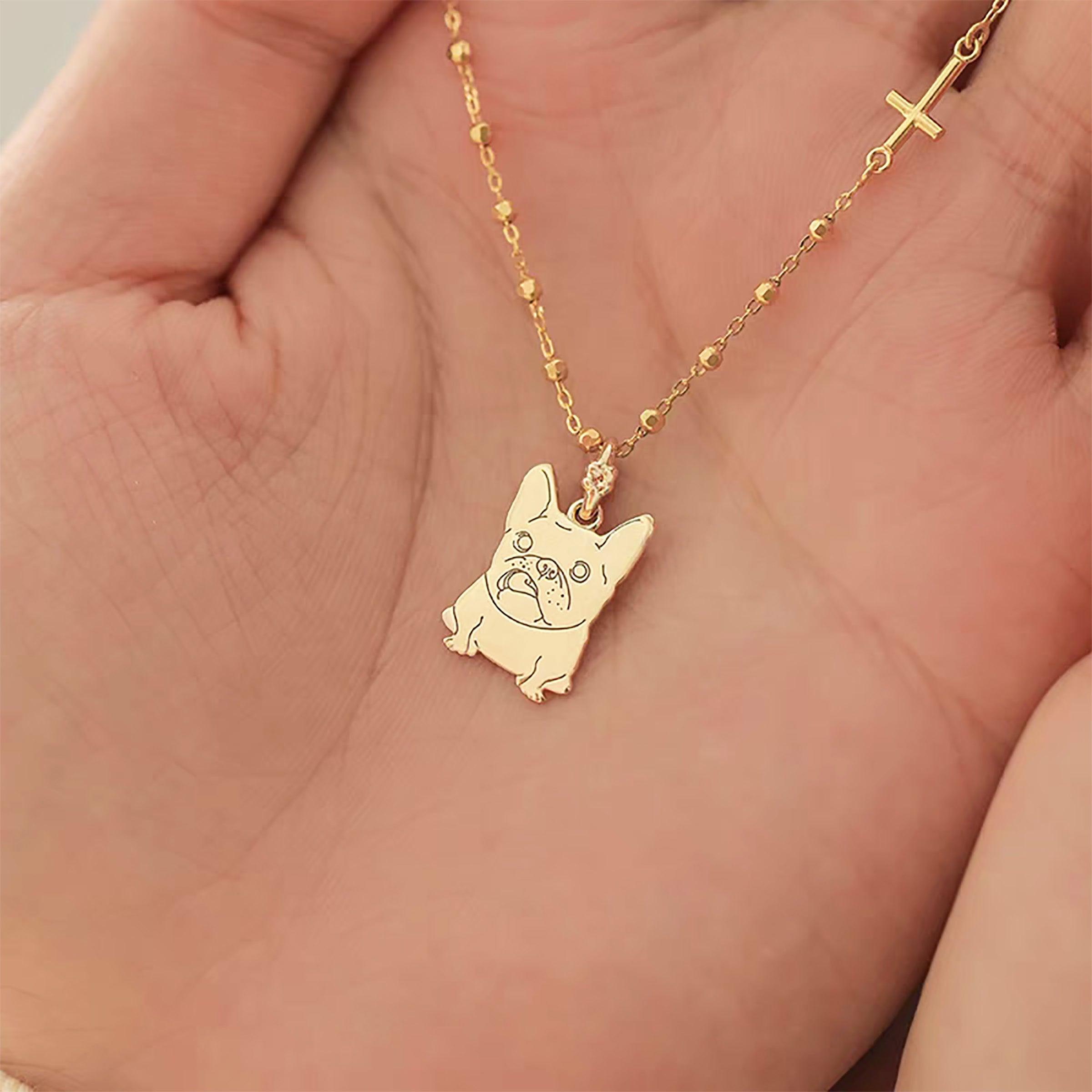 PuppySmile: Solid Gold Paw Print Necklace for Dogs - Perfect Pet Memorial Gift, Custom Engraved Jewelry for Dog Lovers - Ideal for Birthdays, Anniversaries & Remembrance