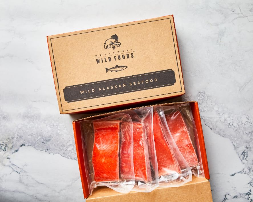 Premium Wild Alaskan Sockeye Salmon Fillets - Fresh Frozen, Boneless Skin-On, Sustainably Caught (12 x 6oz) | Perfect for Grilling, Baking & Healthy Meal Prep